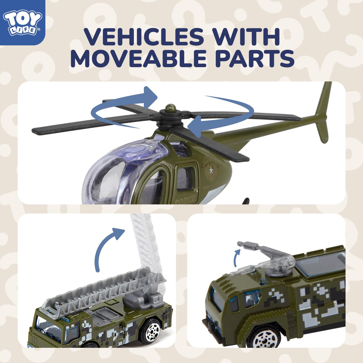 TOY Life Army Men Action Figures – Green Military Playset with Helicopter