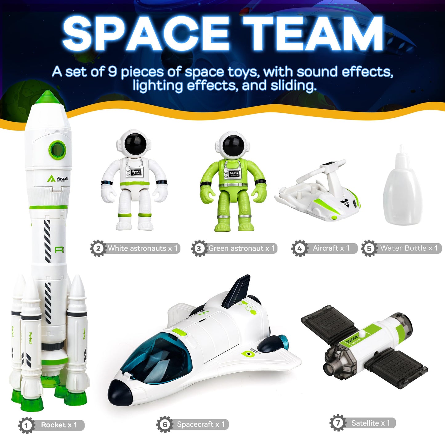 TOY Life Space Rocket Toy – Astronaut Shuttle Set for Kids 3+ | Interactive Space Station