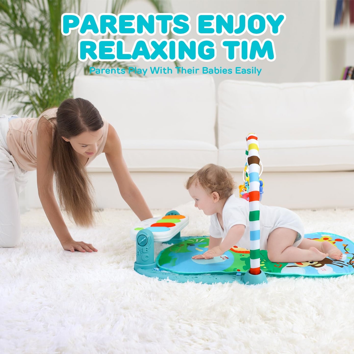TOY Life Baby Play Mat 0-6 Months – Musical Piano, Tummy Time & Activity Gym