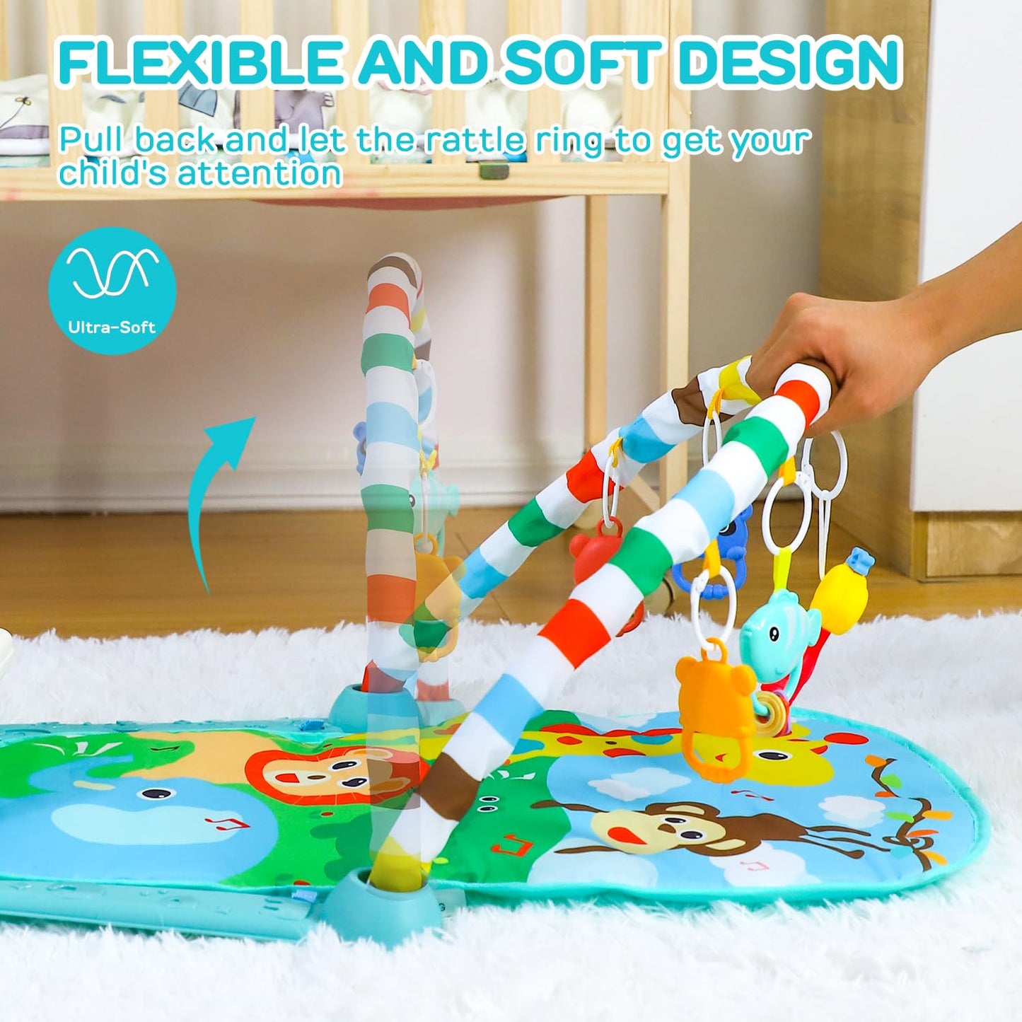 TOY Life Baby Play Mat 0-6 Months – Musical Piano, Tummy Time & Activity Gym