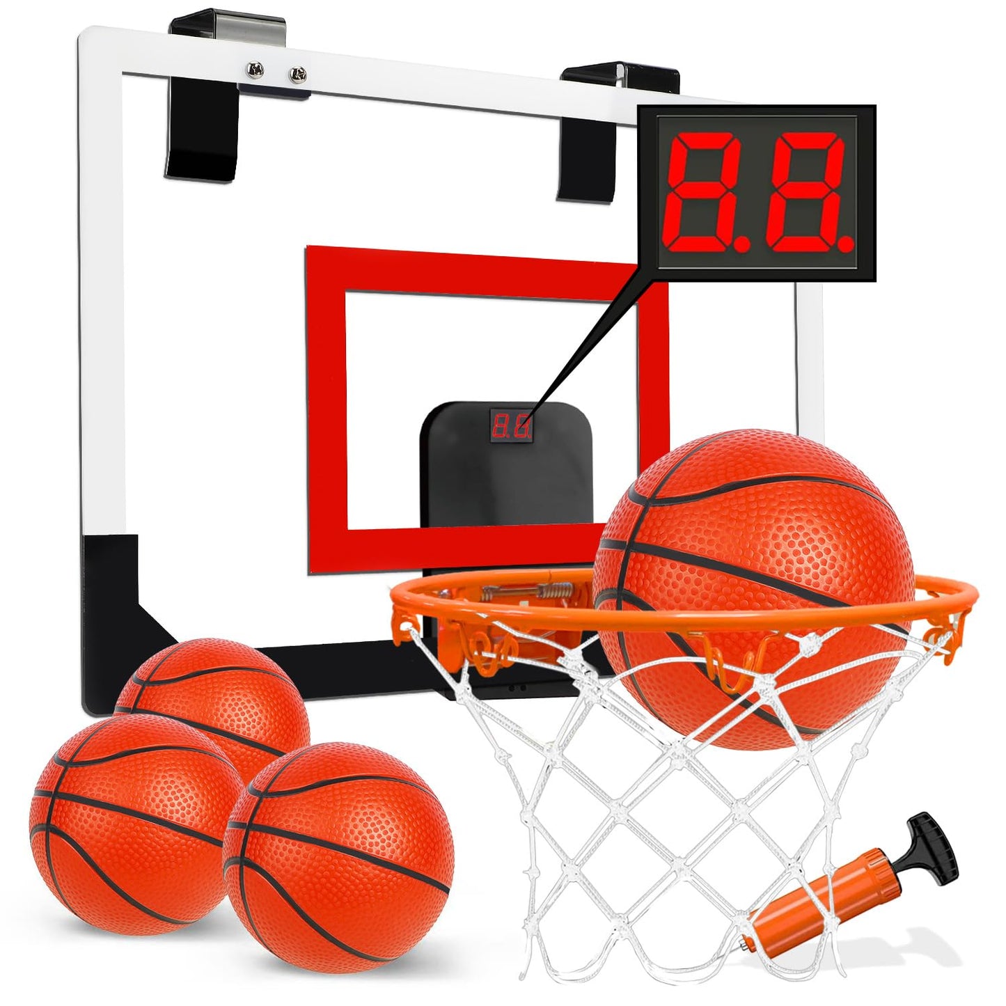 TOY Life Basketball Hoop Indoor with Scoreboard – Door Mount Mini Hoop for Kids