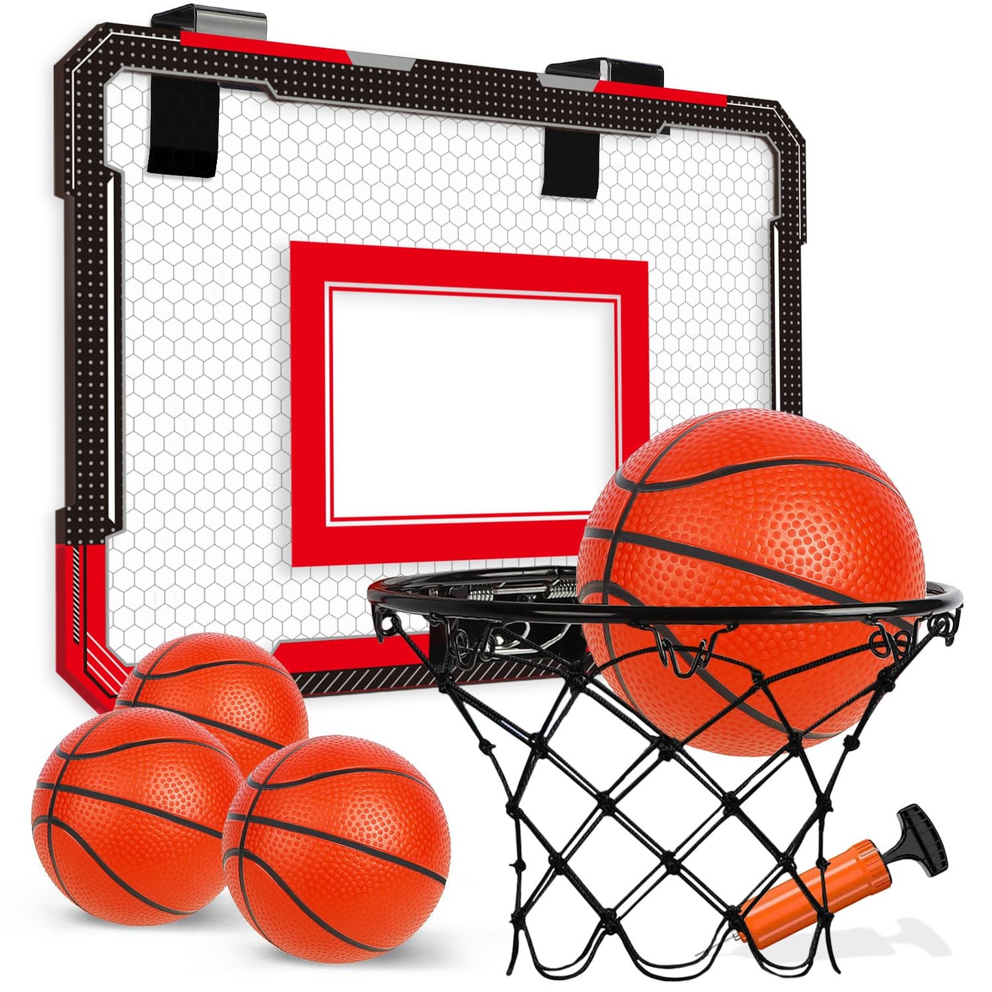 TOY Life Basketball Hoop Over The Door – Indoor Mini Hoop with 4 Balls