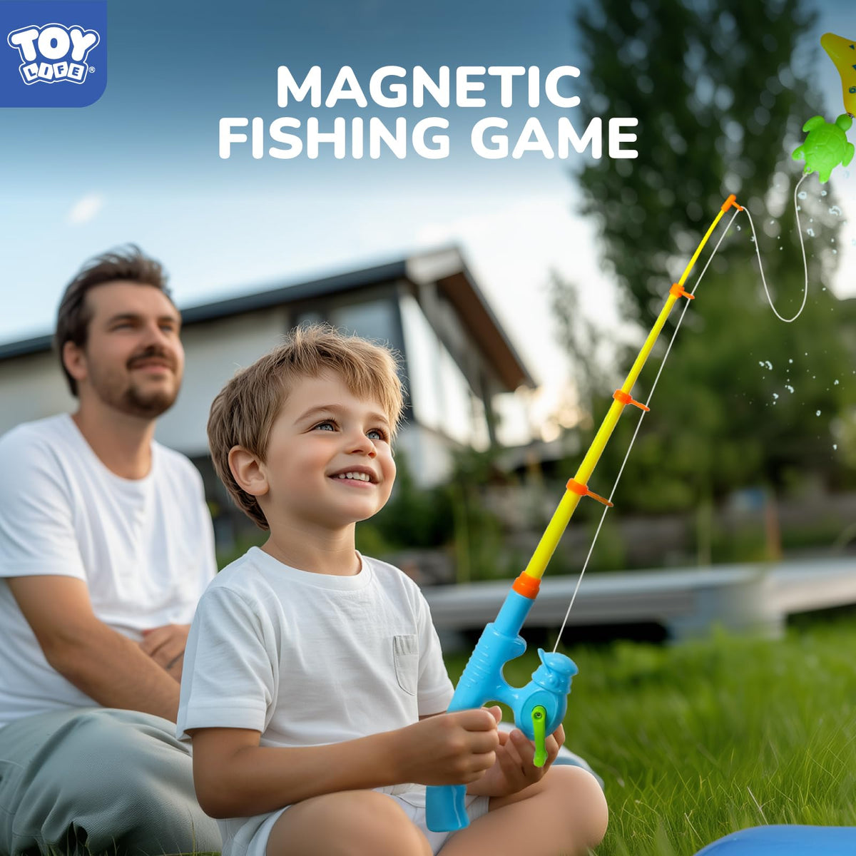 TOY Life 2-Player Magnetic Fishing Game for Kids 3-5 – Bath & Pool Toy, Educational Fishing Rod Set