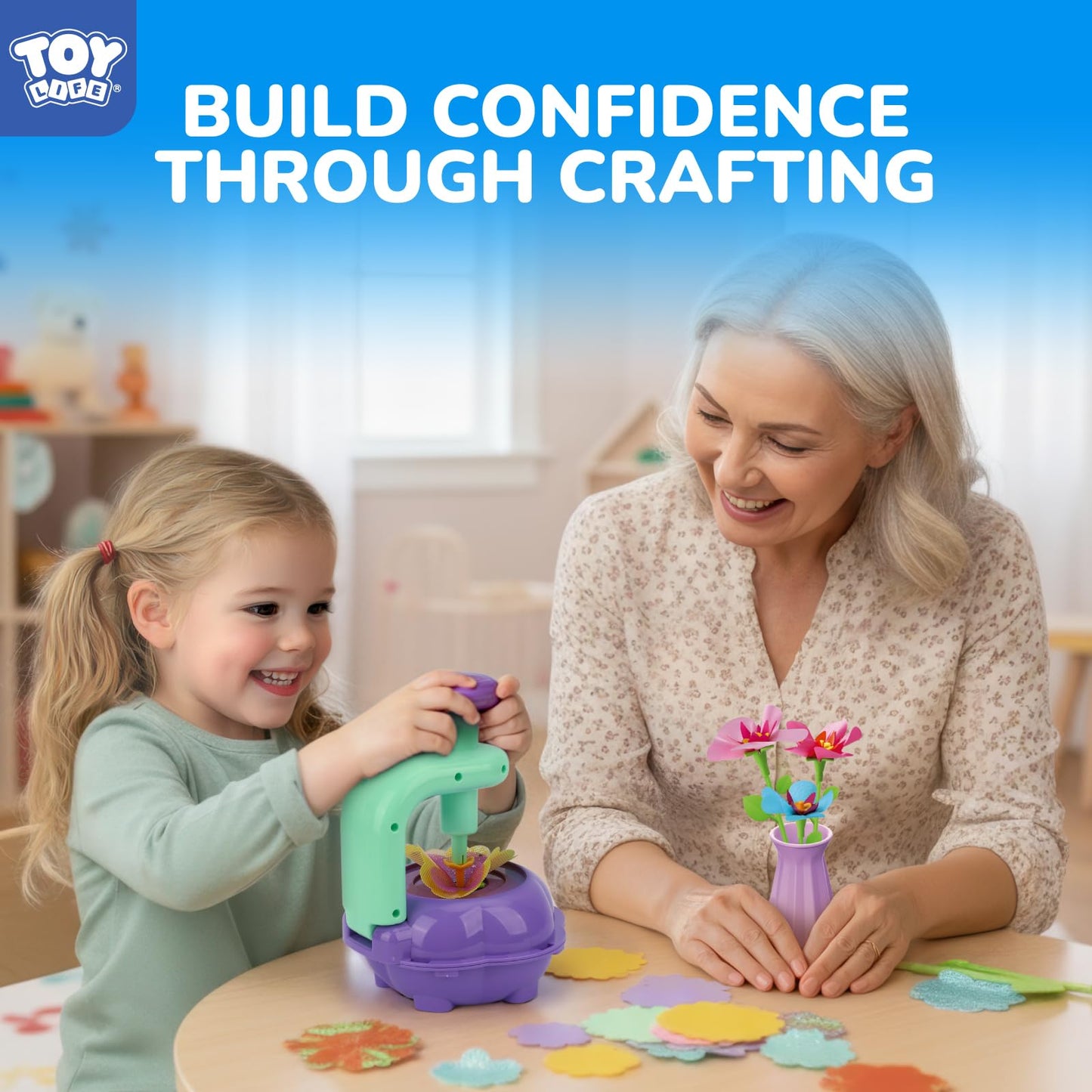 TOY Life DIY Flower Bouquet Kit for Girls – Creative Fabric Flower Craft for Kids 4–8