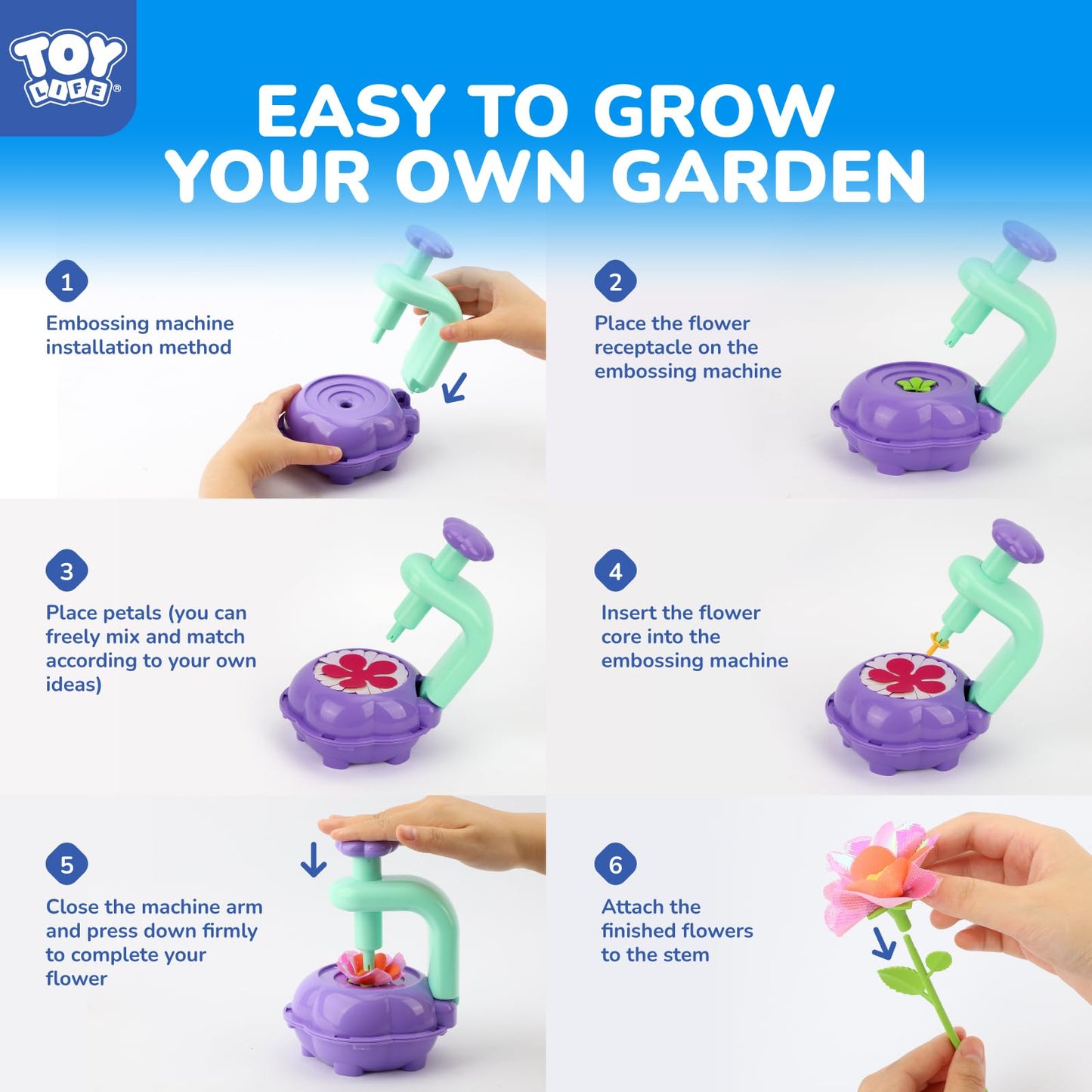 TOY Life DIY Flower Bouquet Kit for Girls – Creative Fabric Flower Craft for Kids 4–8