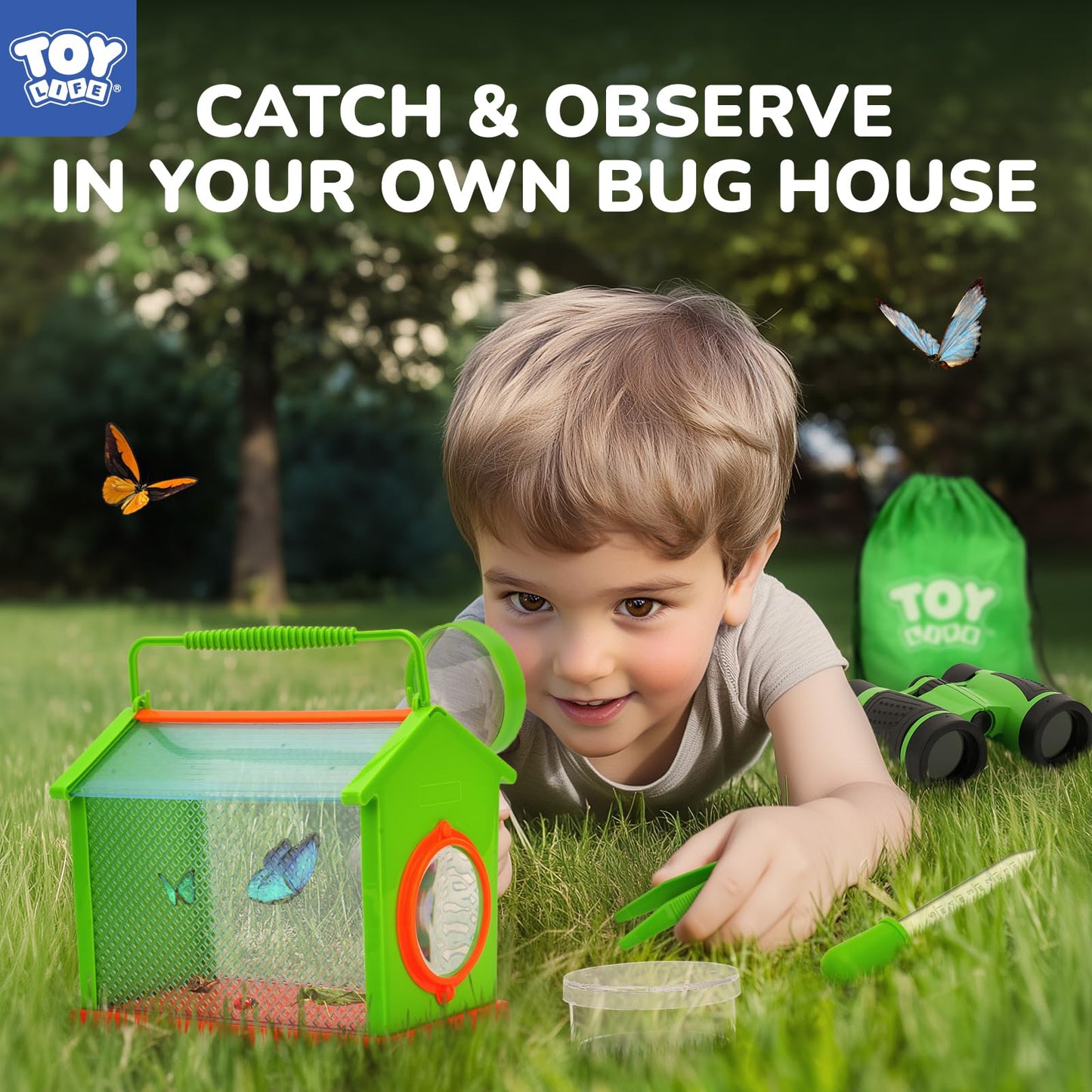 TOY Life Bug Catcher Kit for Kids – Outdoor Explorer Set with Net, Magnifier, Binoculars