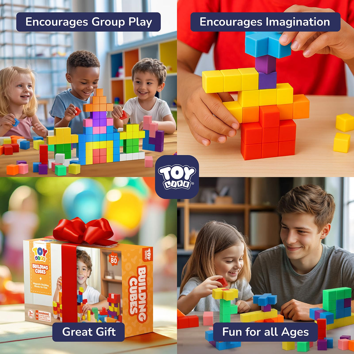 TOY Life 80PCS Magnetic Blocks – 3D Building Toys for Kids 3-8 | STEM & Sensory Play