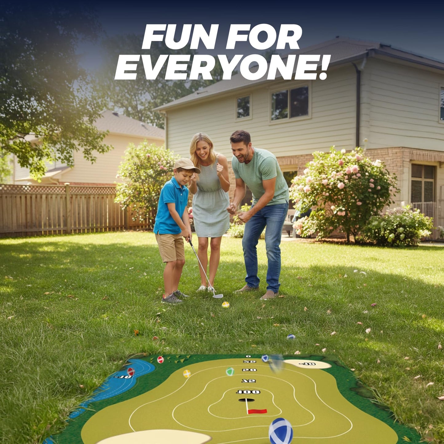 TOY Life Chipping Golf Practice Mats – Indoor/Outdoor Golf Game Set for Family, Kids & Adults (Patented)
