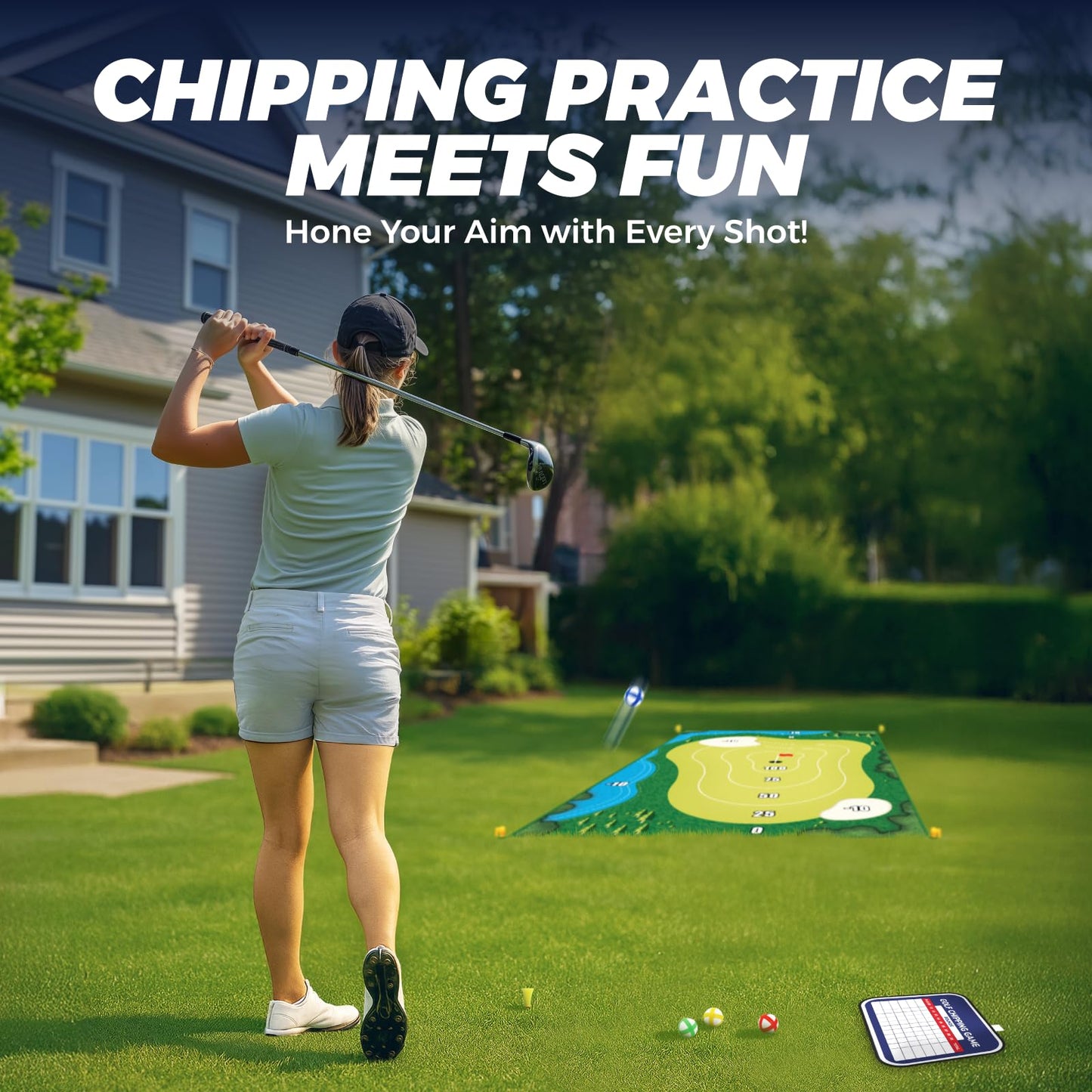 TOY Life Chipping Golf Practice Mats – Indoor/Outdoor Golf Game Set for Family, Kids & Adults (Patented)
