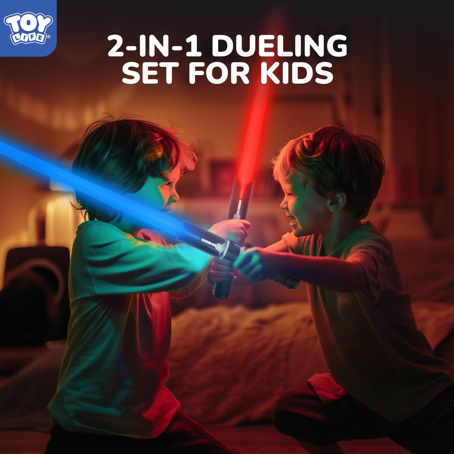 TOY Life 2 in 1 Light Up Saber Blue & Red – Dual LED Lightsaber Set for Kids