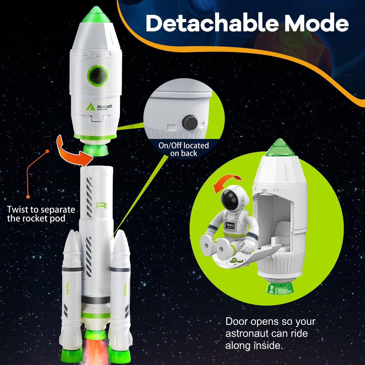 TOY Life Space Rocket Toy – Astronaut Shuttle Set for Kids 3+ | Interactive Space Station