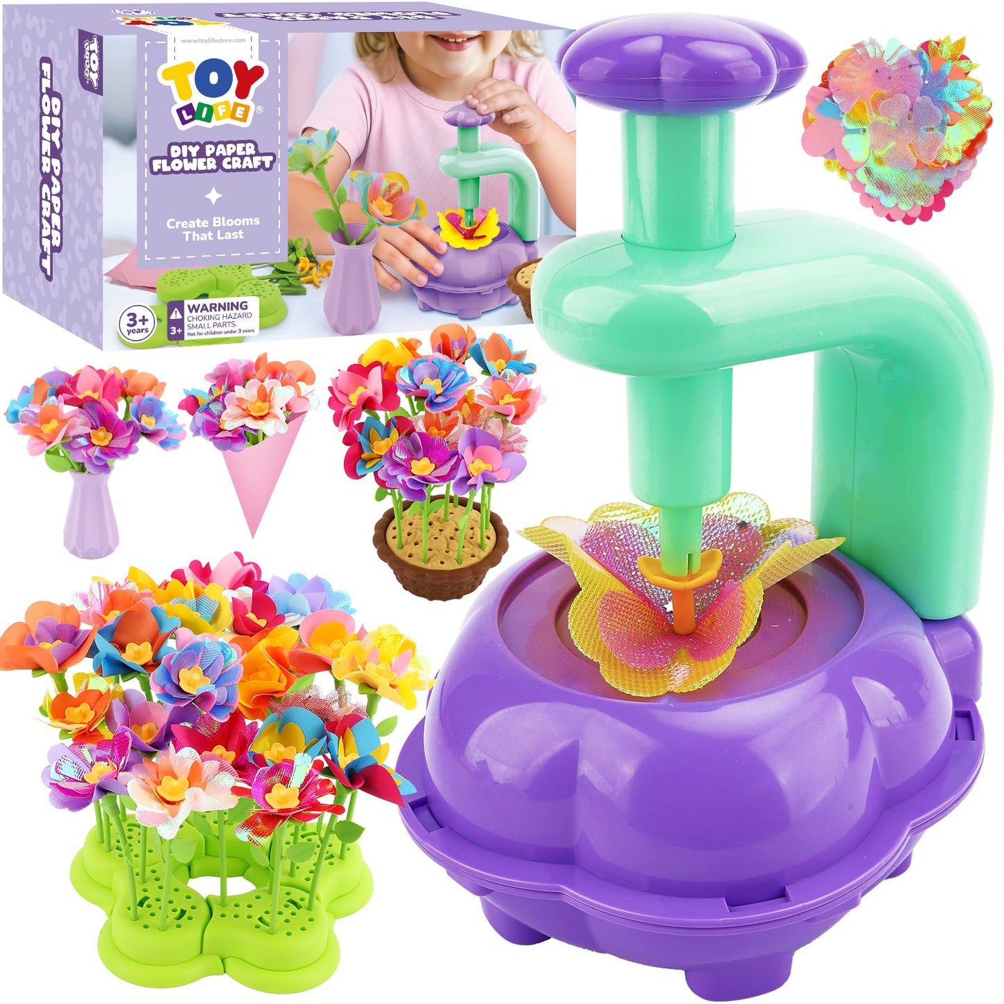 TOY Life DIY Flower Bouquet Kit for Girls – Creative Fabric Flower Craft for Kids 4–8