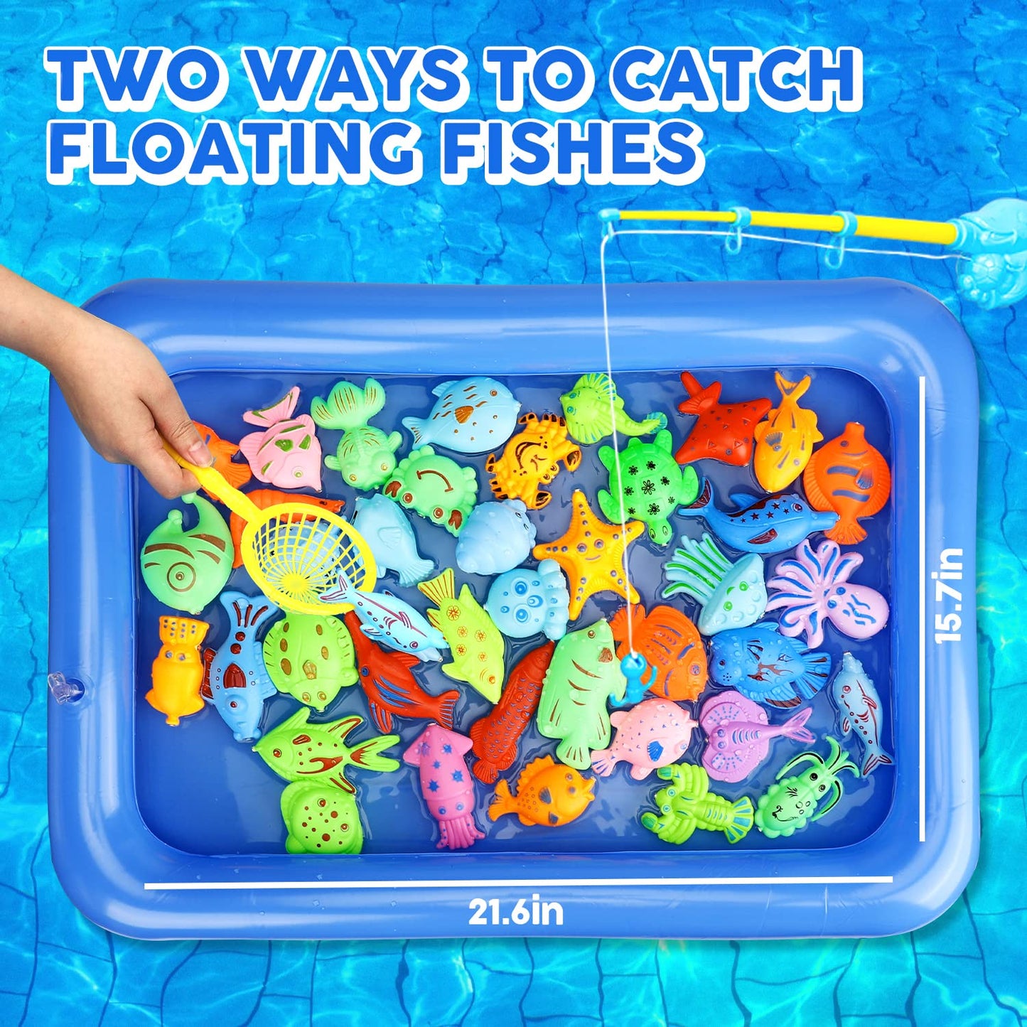 TOY Life 2-Player Magnetic Fishing Game for Kids 3-5 – Bath & Pool Toy