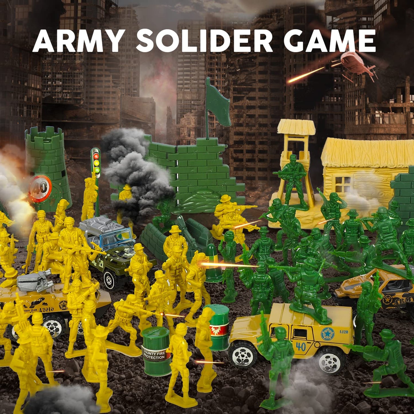 TOY Life 95 PCS Army Men Toys – Plastic Soldiers Playset for Imaginative Play