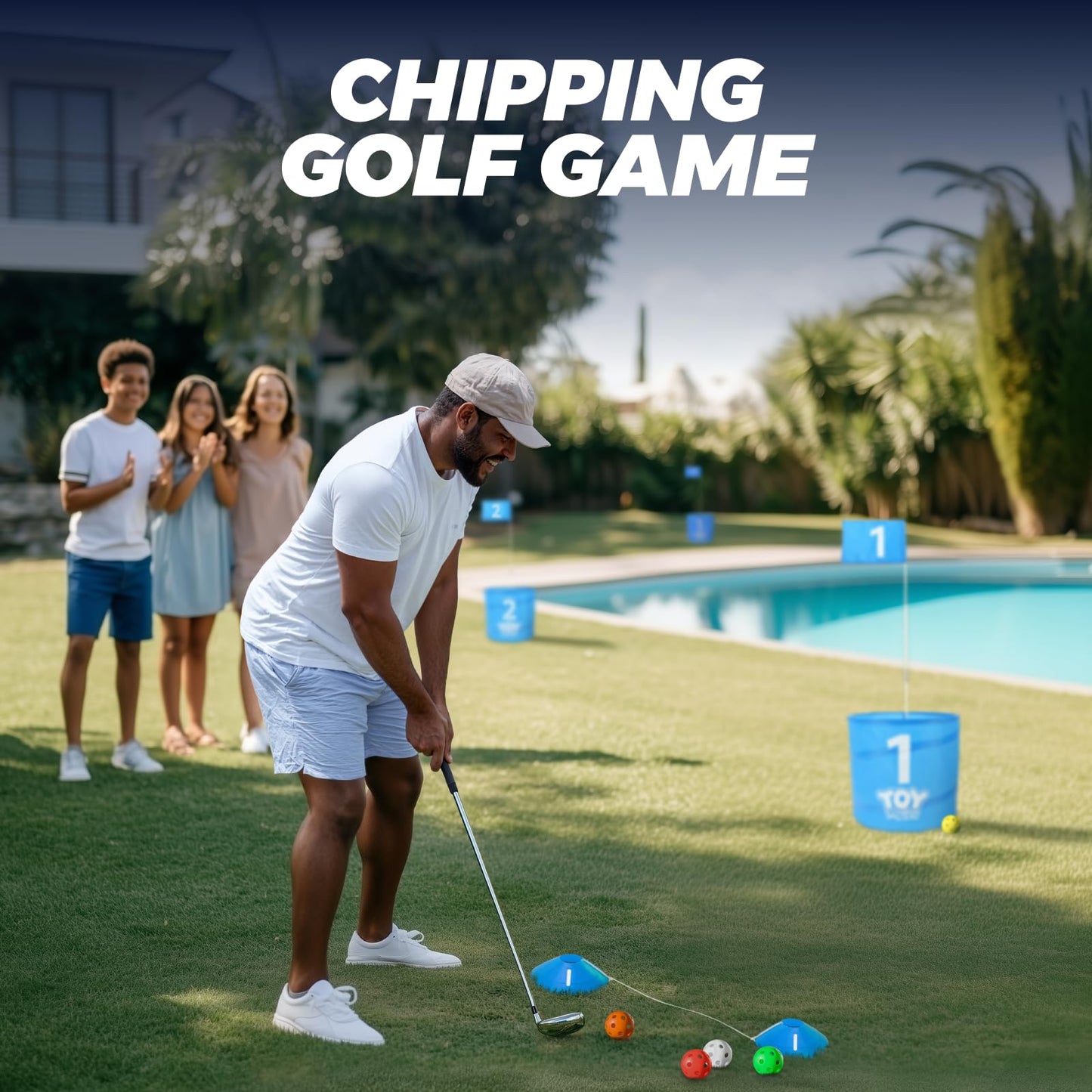 TOY Life Golf Game Set — 6-Hole Backyard Golf Bucket Game for Adults & Kids