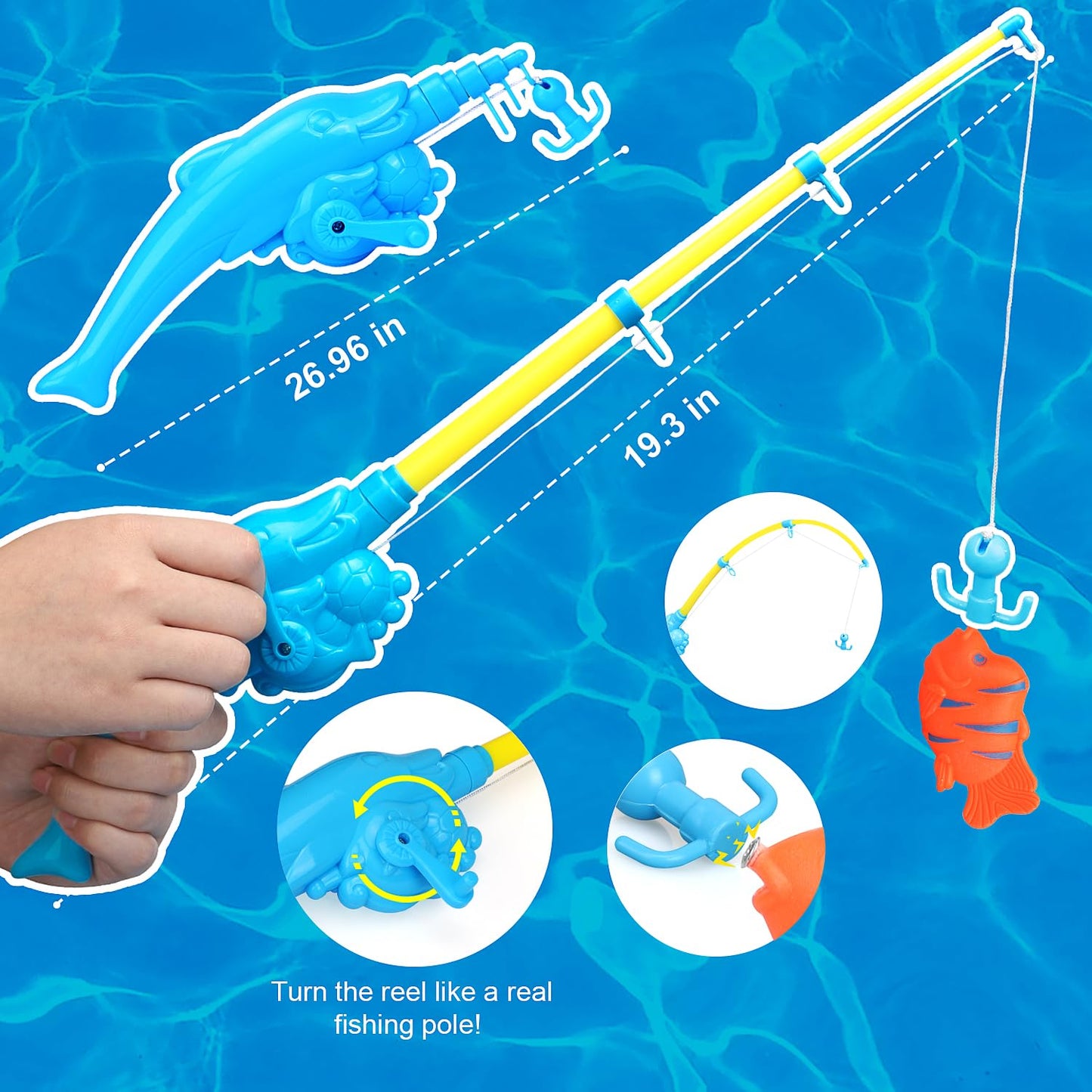 TOY Life 2-Player Magnetic Fishing Game for Kids 3-5 – Bath & Pool Toy