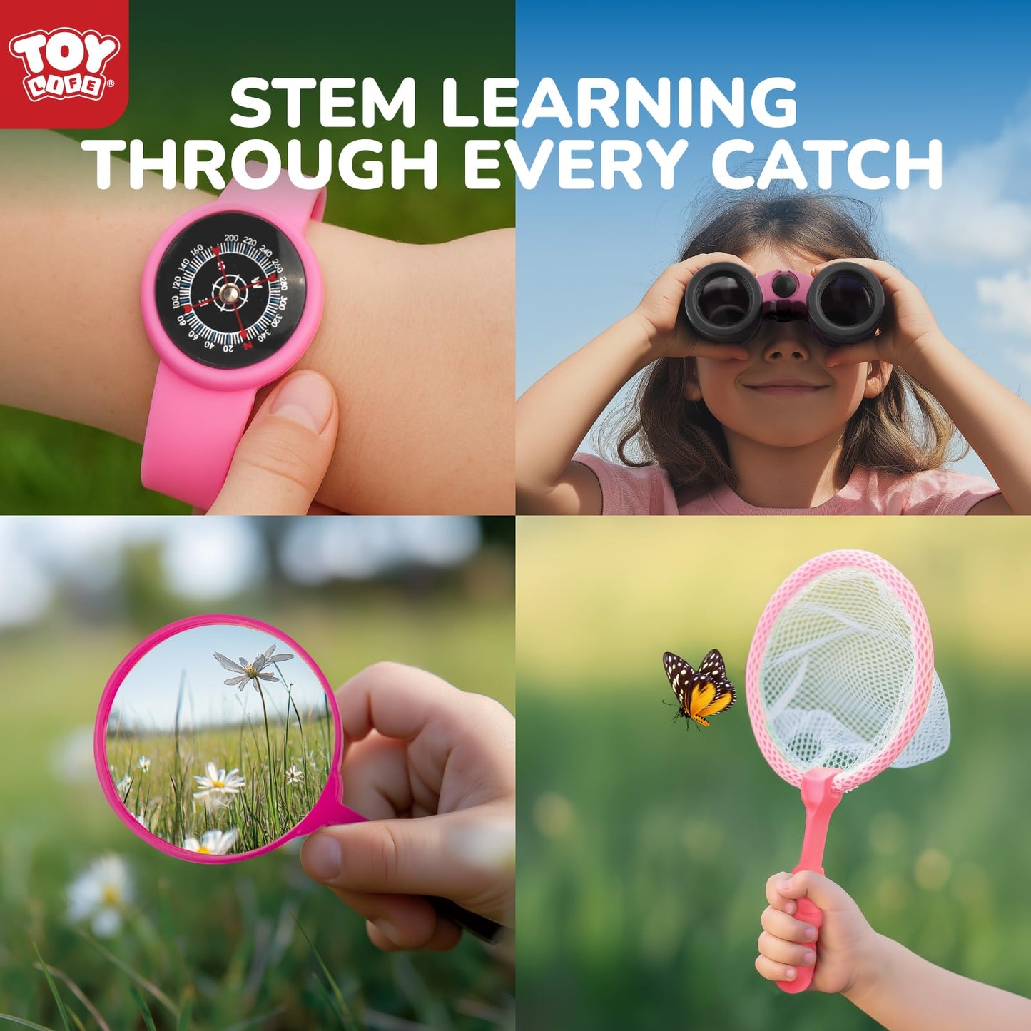 TOY Life Kids Explorer Kit – Bug Catcher, Safari Vest, Compass & Binoculars