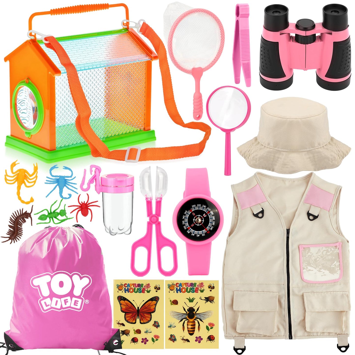 TOY Life Kids Explorer Kit – Bug Catcher, Safari Vest, Compass & Binoculars
