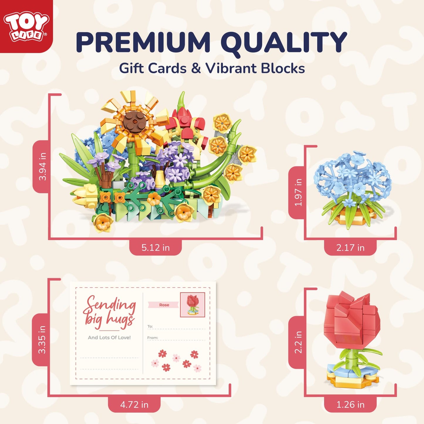 TOY Life 36-Pack Flower Building Blocks for Kids | Party Favors & Classroom Prizes
