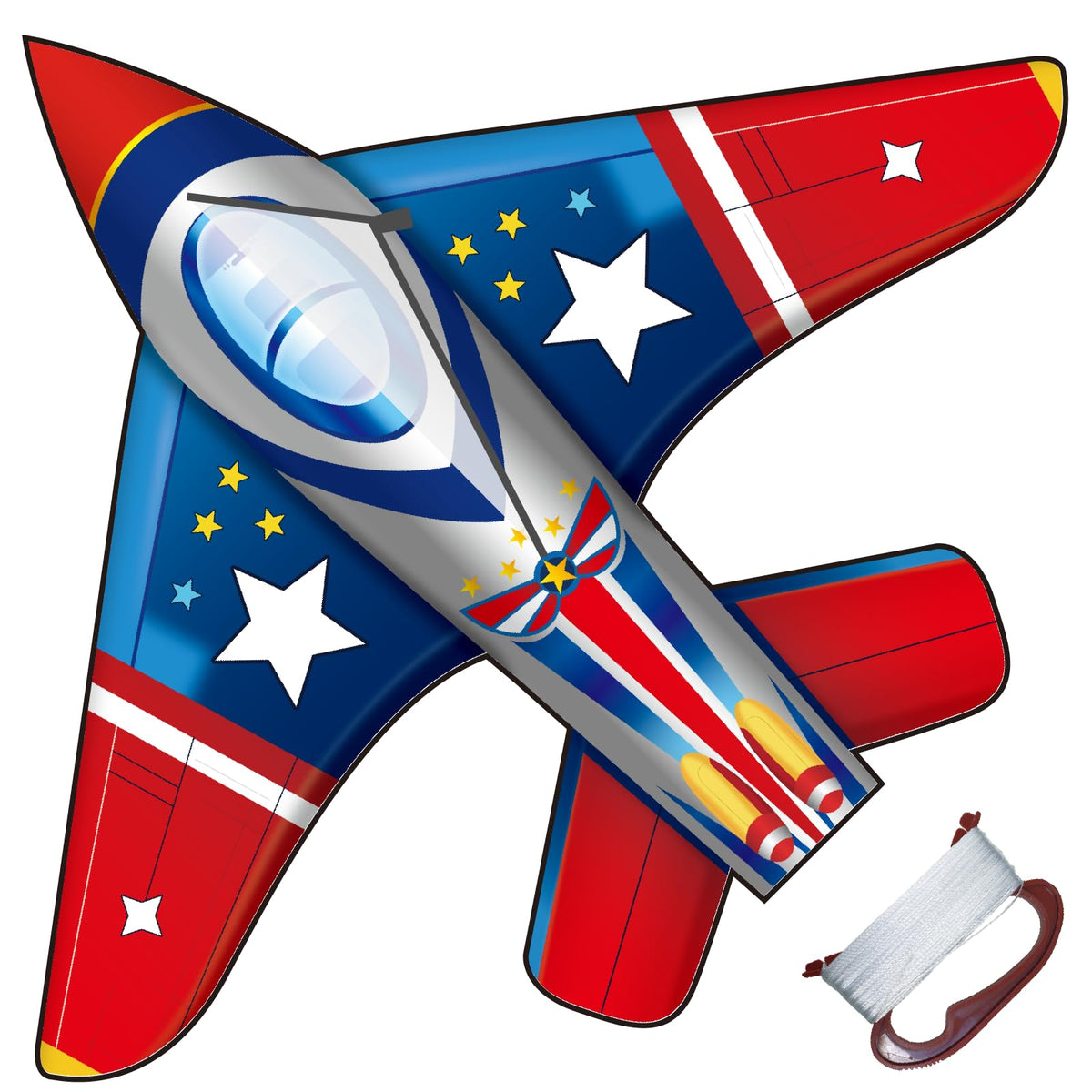 TOY Life Kites for Kids 4-8 – Large Fighter Jet Kite, Easy to Fly, Durable Ripstop