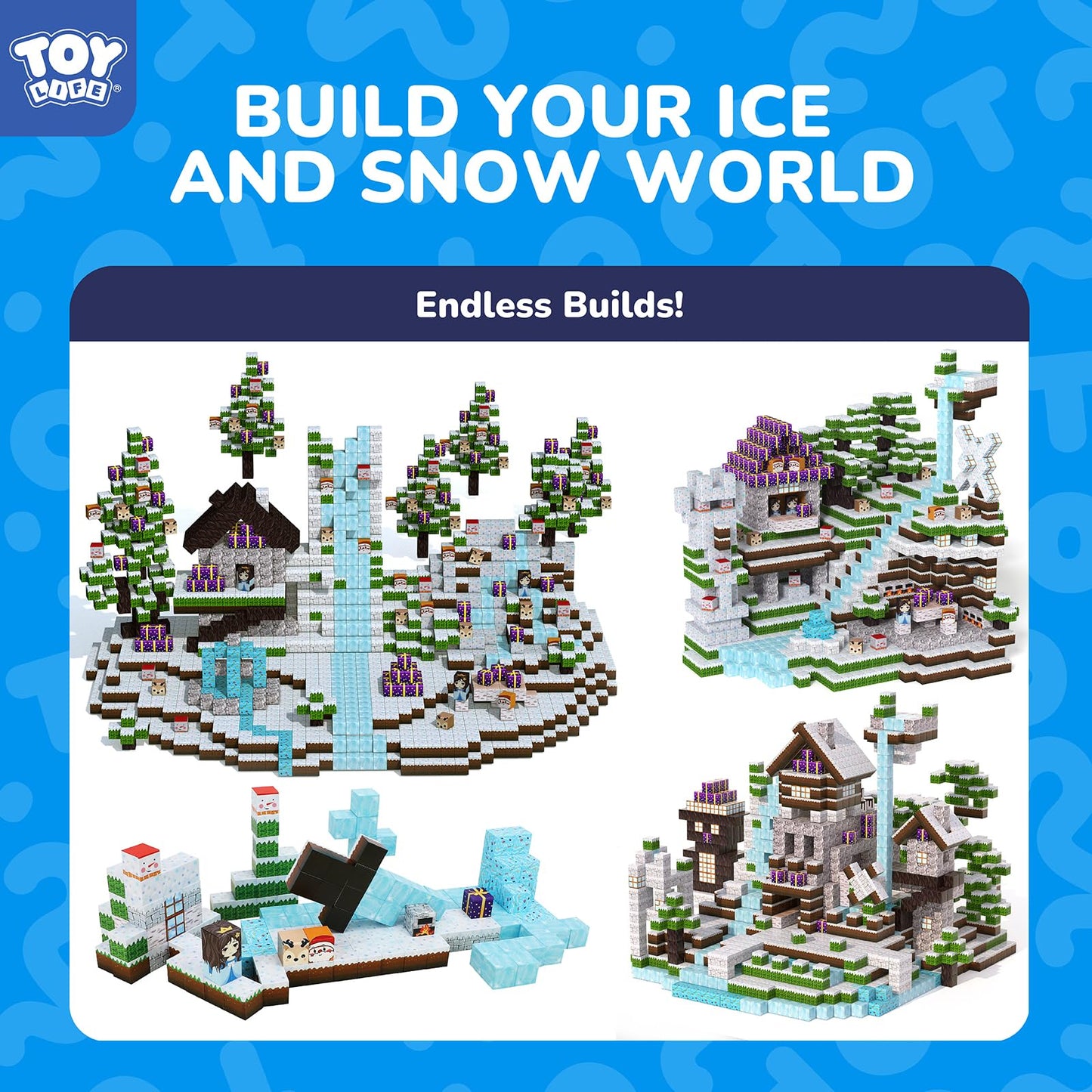 TOY Life Magnetic Blocks - 154 Pcs Mine World Set for Kids 3+ | Castle & Forest Adventure