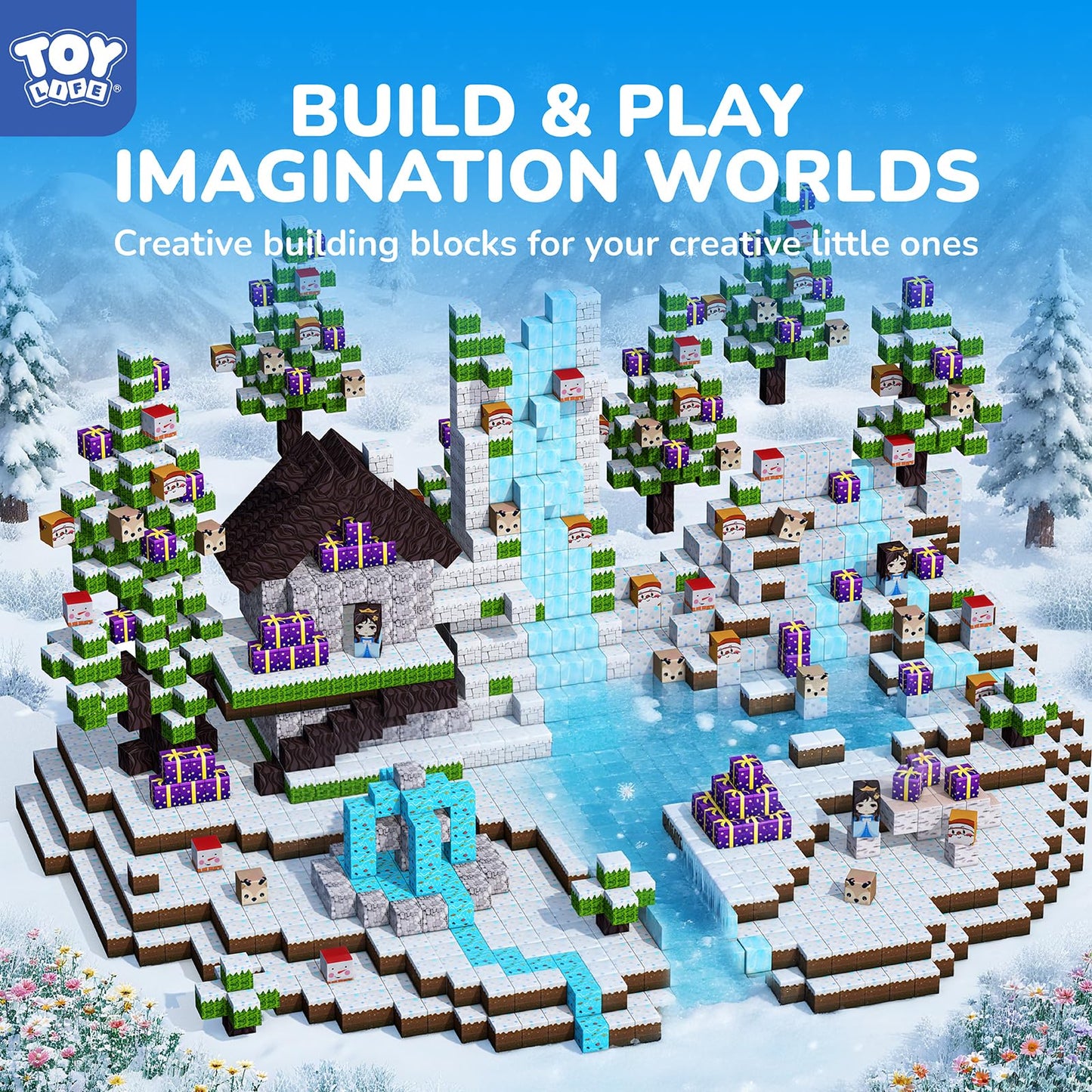 TOY Life Magnetic Blocks - 154 Pcs Mine World Set for Kids 3+ | Castle & Forest Adventure