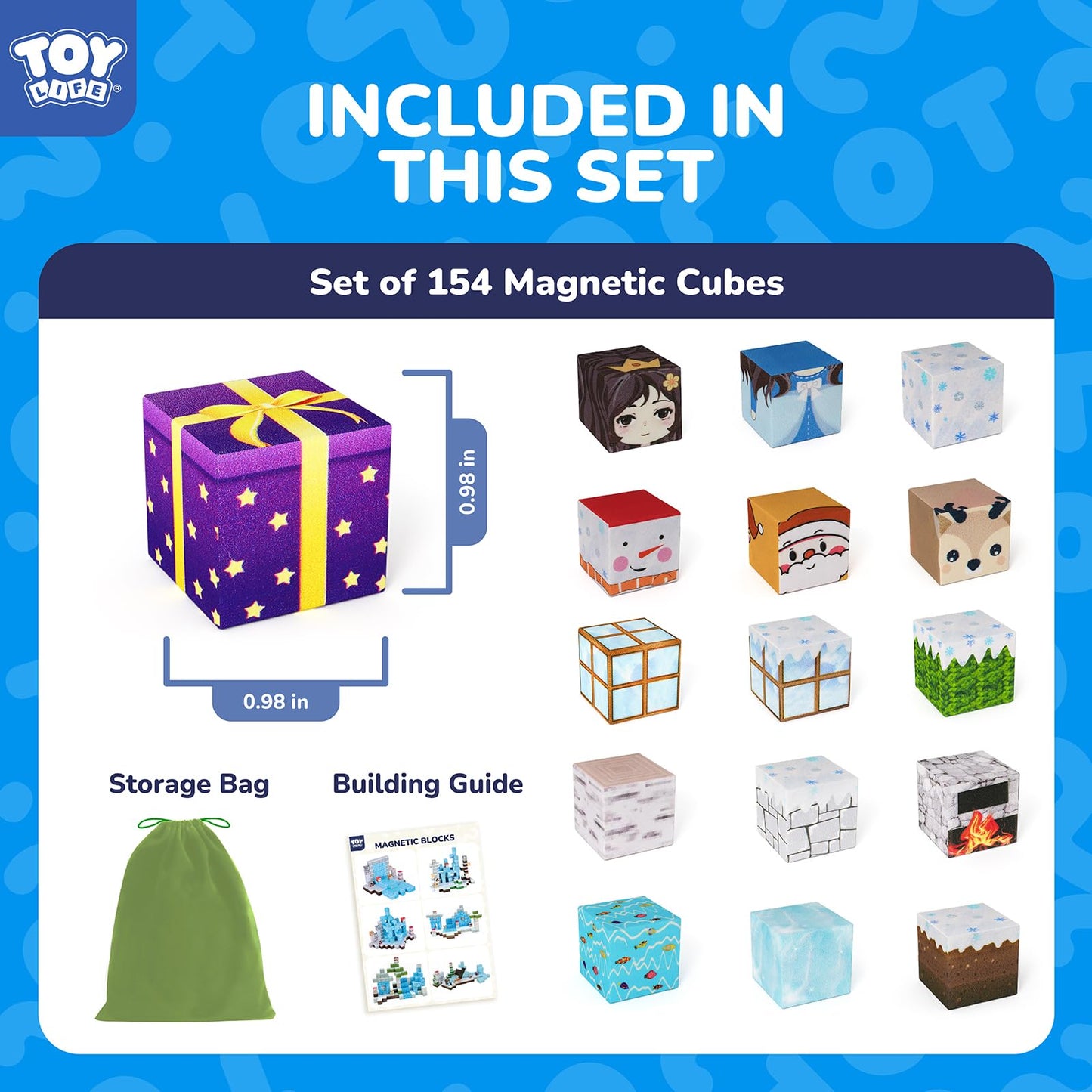 TOY Life Magnetic Blocks - 154 Pcs Mine World Set for Kids 3+ | Castle & Forest Adventure