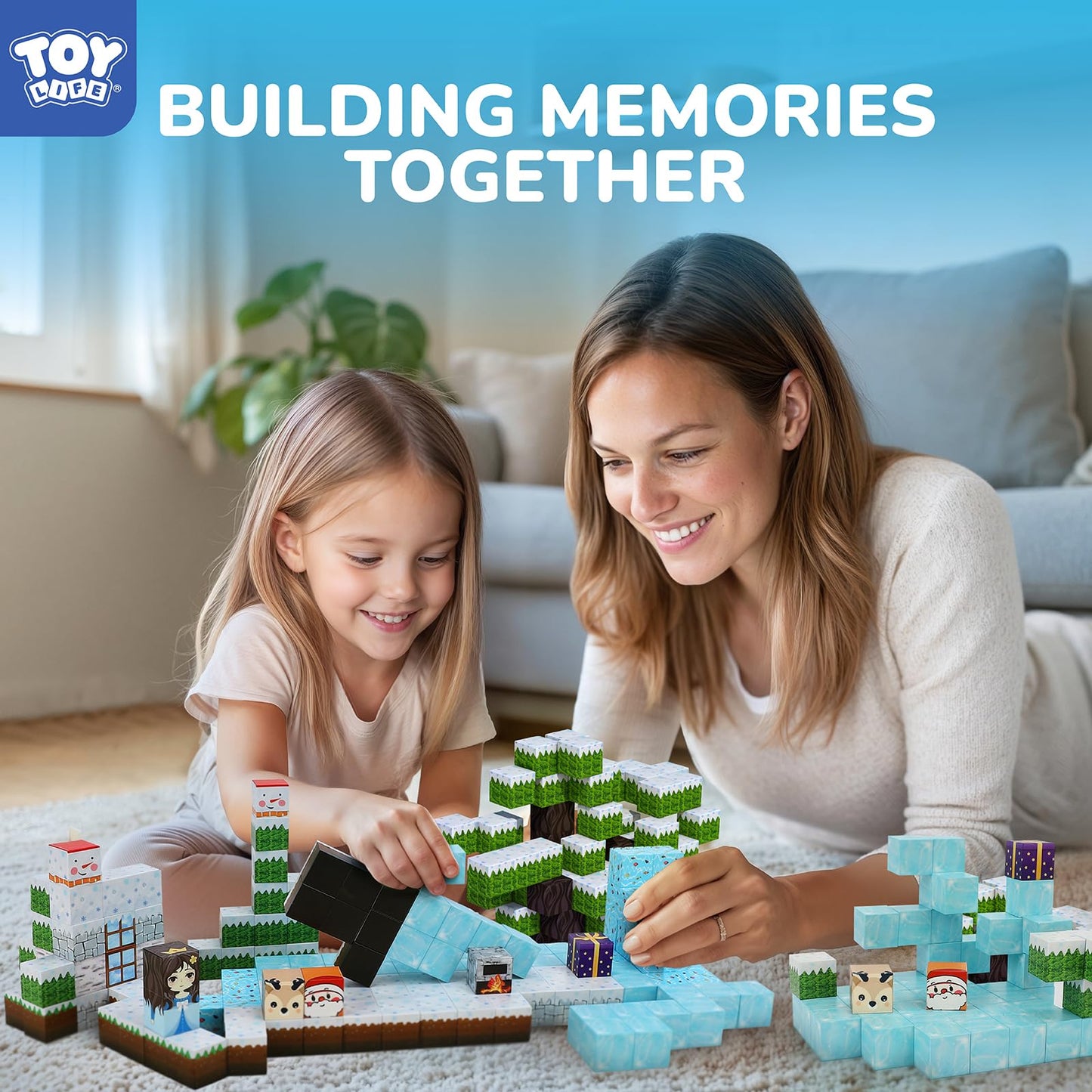 TOY Life Magnetic Blocks - 154 Pcs Mine World Set for Kids 3+ | Castle & Forest Adventure