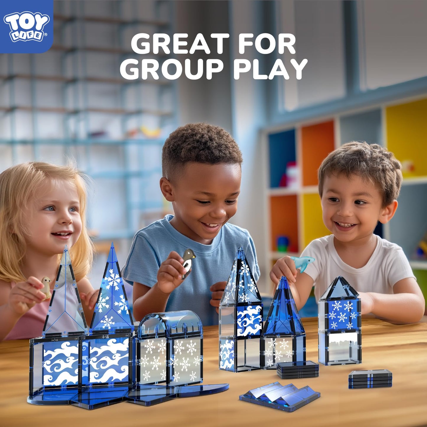 TOY Life Magnetic Tiles for Kids 3-8 – Arctic 38-Piece Building Toy