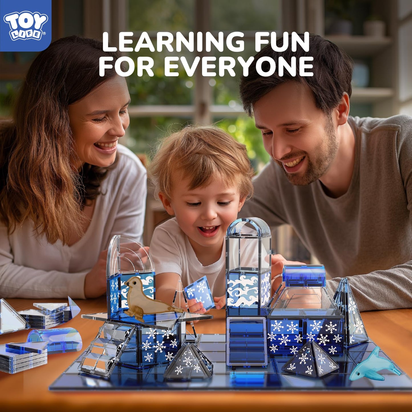TOY Life Magnetic Tiles for Kids 3-8 – Arctic 38-Piece Building Toy