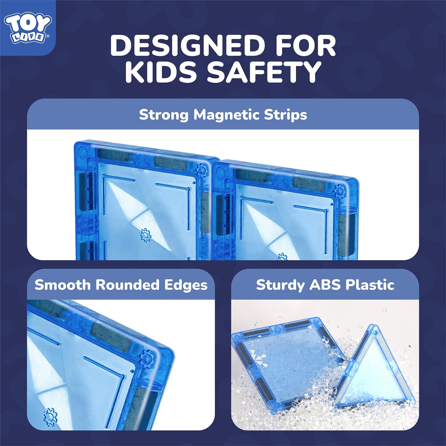 TOY Life Magnetic Tiles for Kids 3-8 – Arctic 38-Piece Building Toy