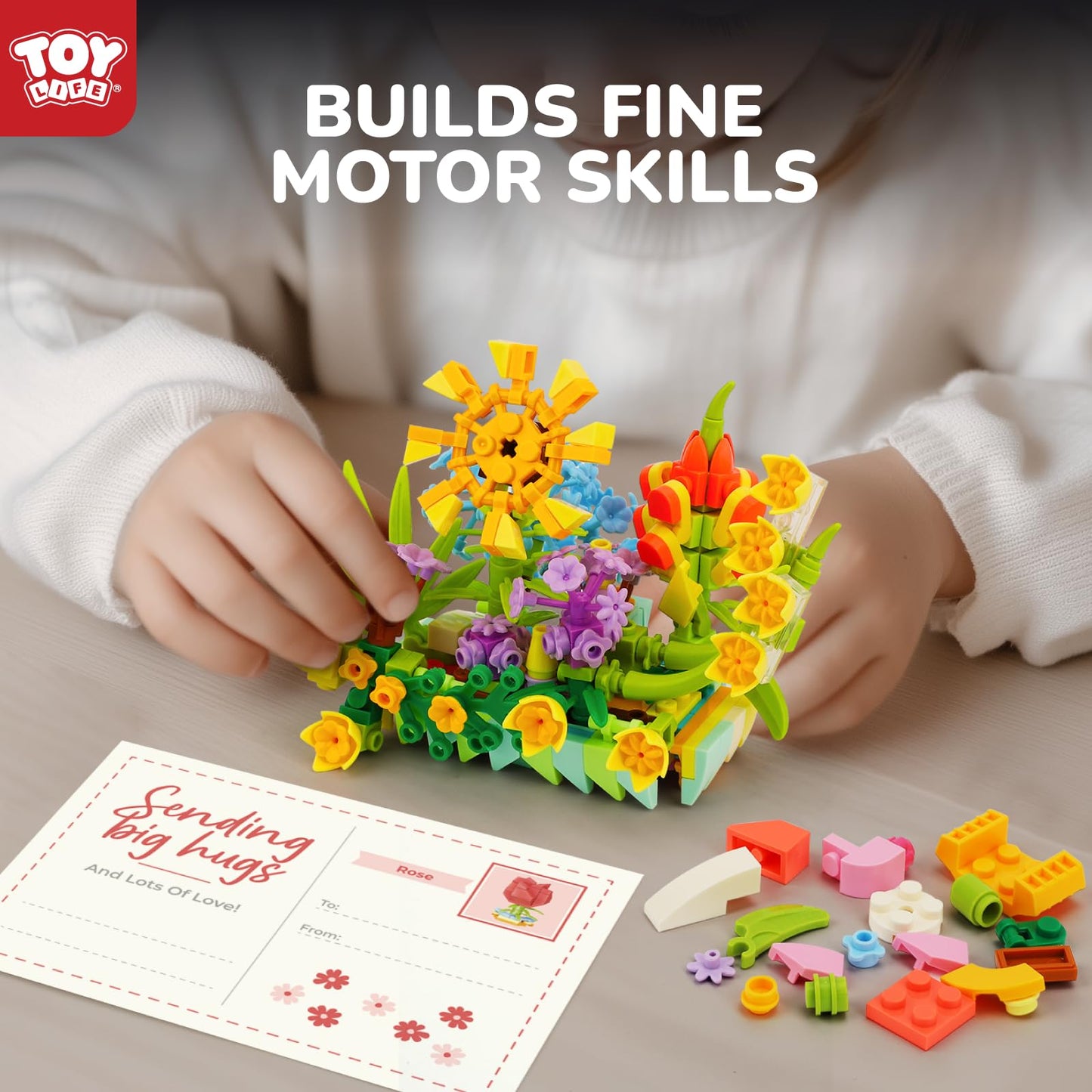 TOY Life 36-Pack Flower Building Blocks for Kids | Party Favors & Classroom Prizes
