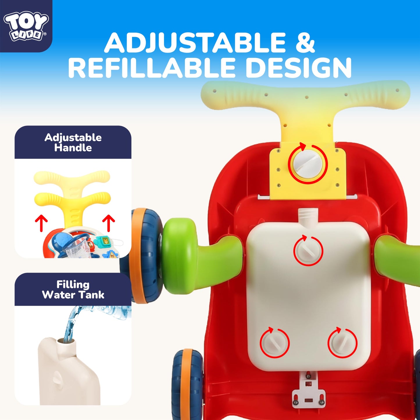 TOY Life 3-in-1 Baby Push Walker & Activity Center | Sit-to-Stand Toy for Babies 6-12 Months