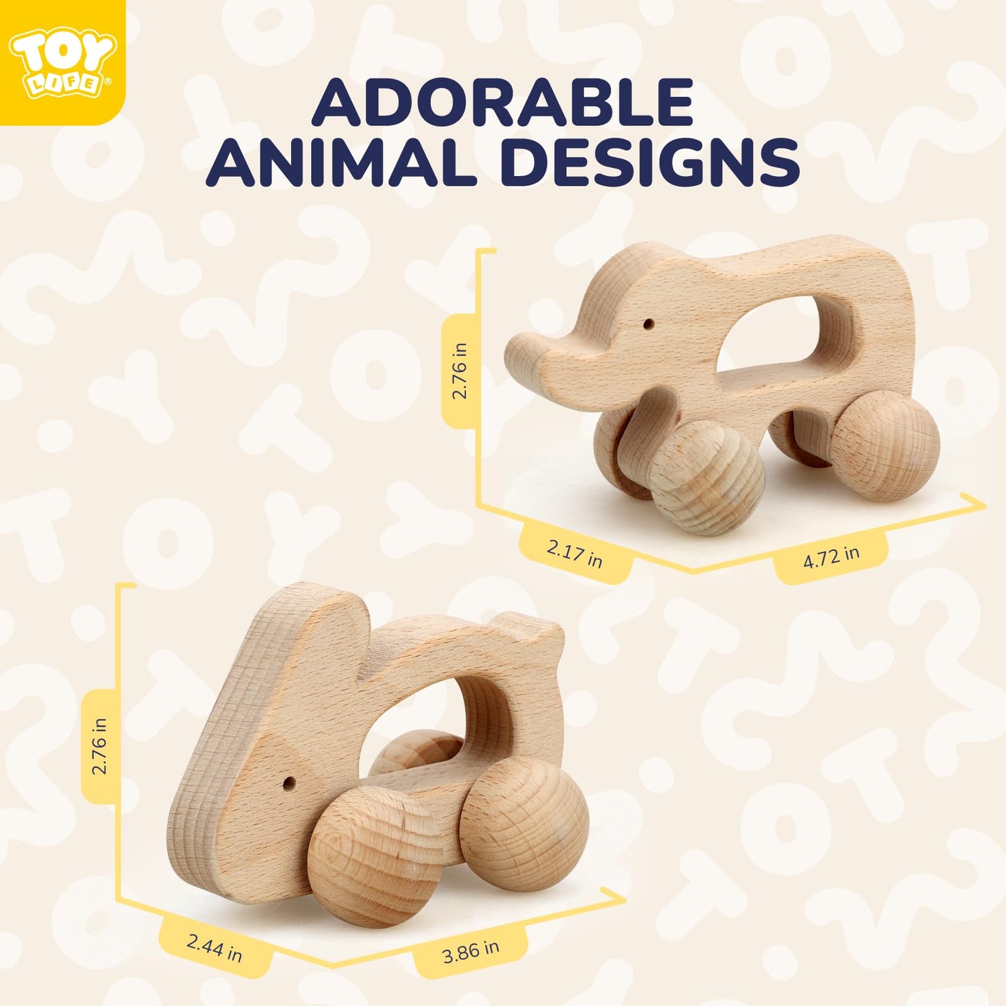 TOY Life Wooden Toy Car for Babies — Montessori Toy (6-12 Months), Natural Wood