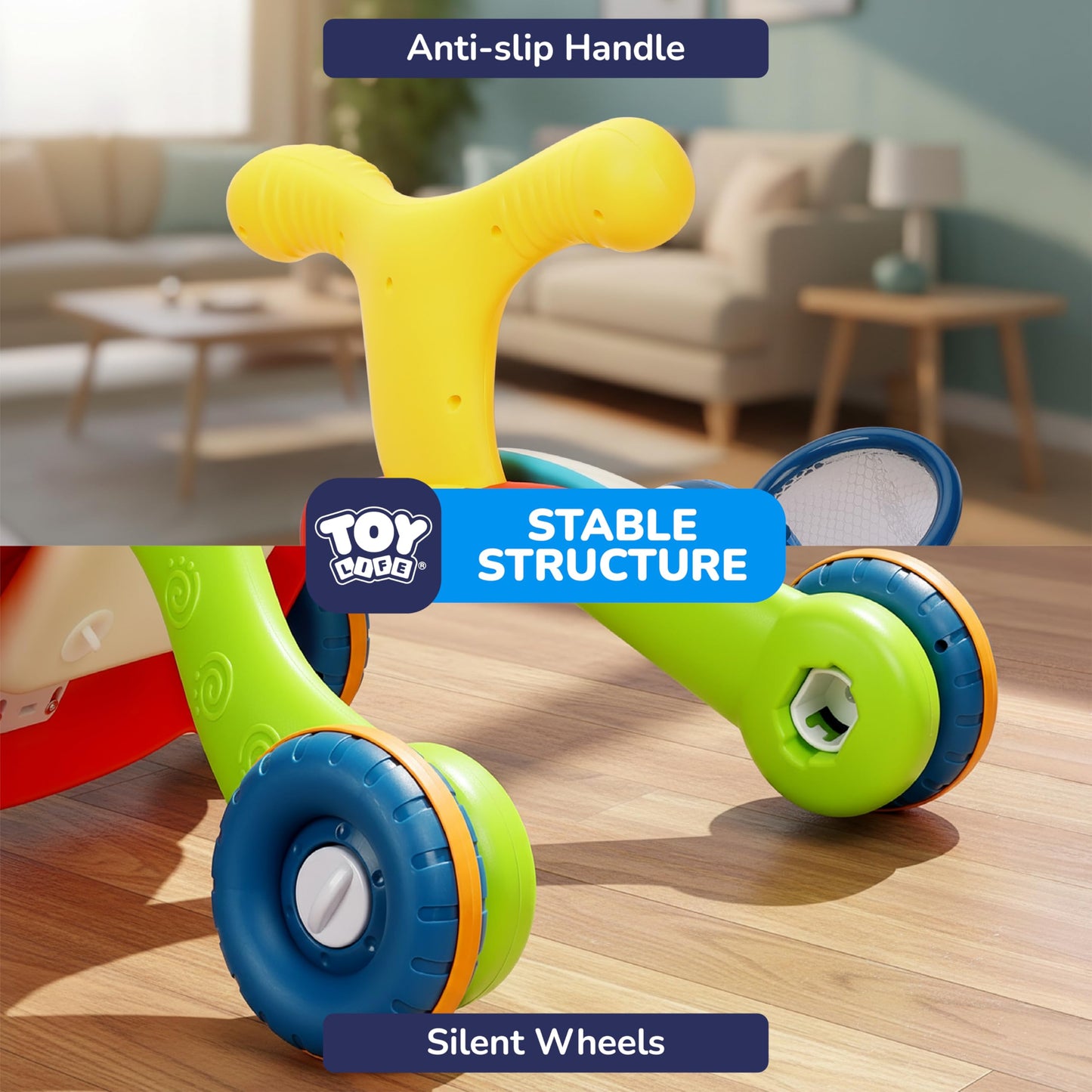 TOY Life 3-in-1 Baby Push Walker & Activity Center | Sit-to-Stand Toy for Babies 6-12 Months