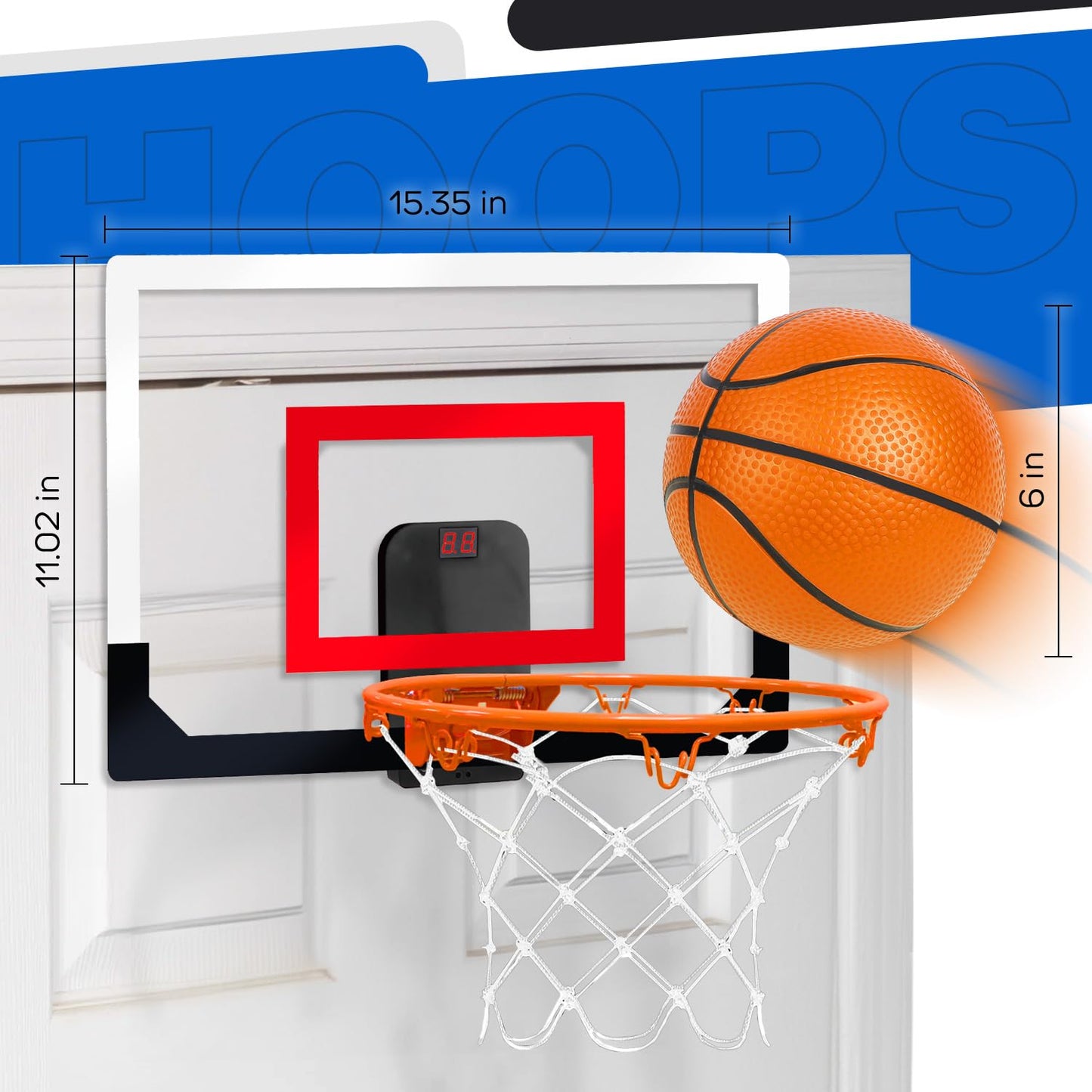 TOY Life Basketball Hoop Indoor with Scoreboard – Door Mount Mini Hoop for Kids
