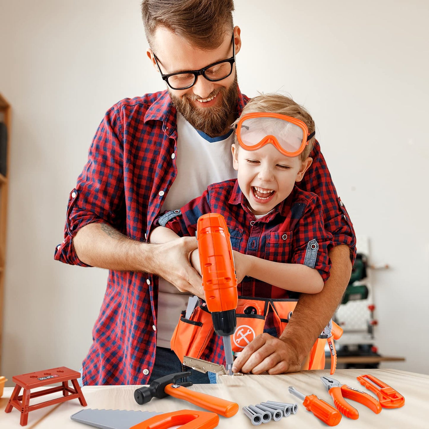 TOY Life Kids Tool Set for Boys 4-6 — Belt, Drill & Learning Construction Toys