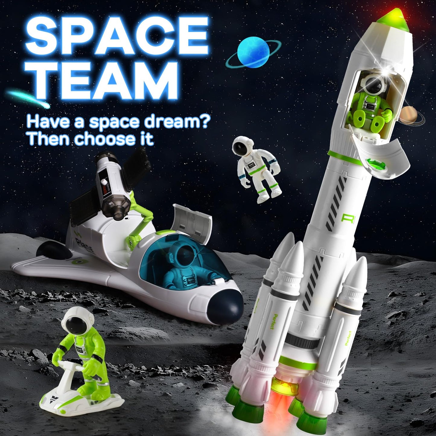 TOY Life Space Rocket Toy – Astronaut Shuttle Set for Kids 3+ | Interactive Space Station
