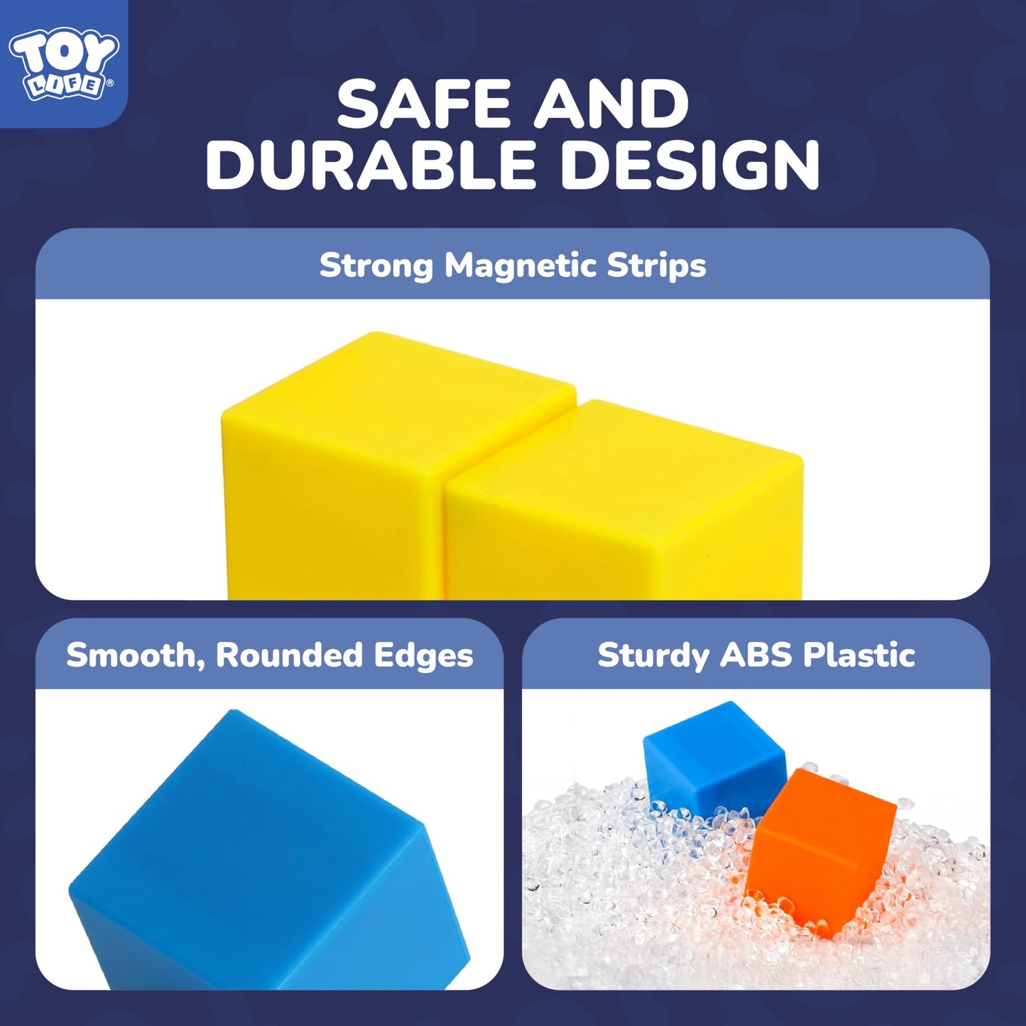 TOY Life 64PCS Magnetic Blocks for Kids 3-8 | STEM Magnetic Cubes, 3D Building & Sensory Play