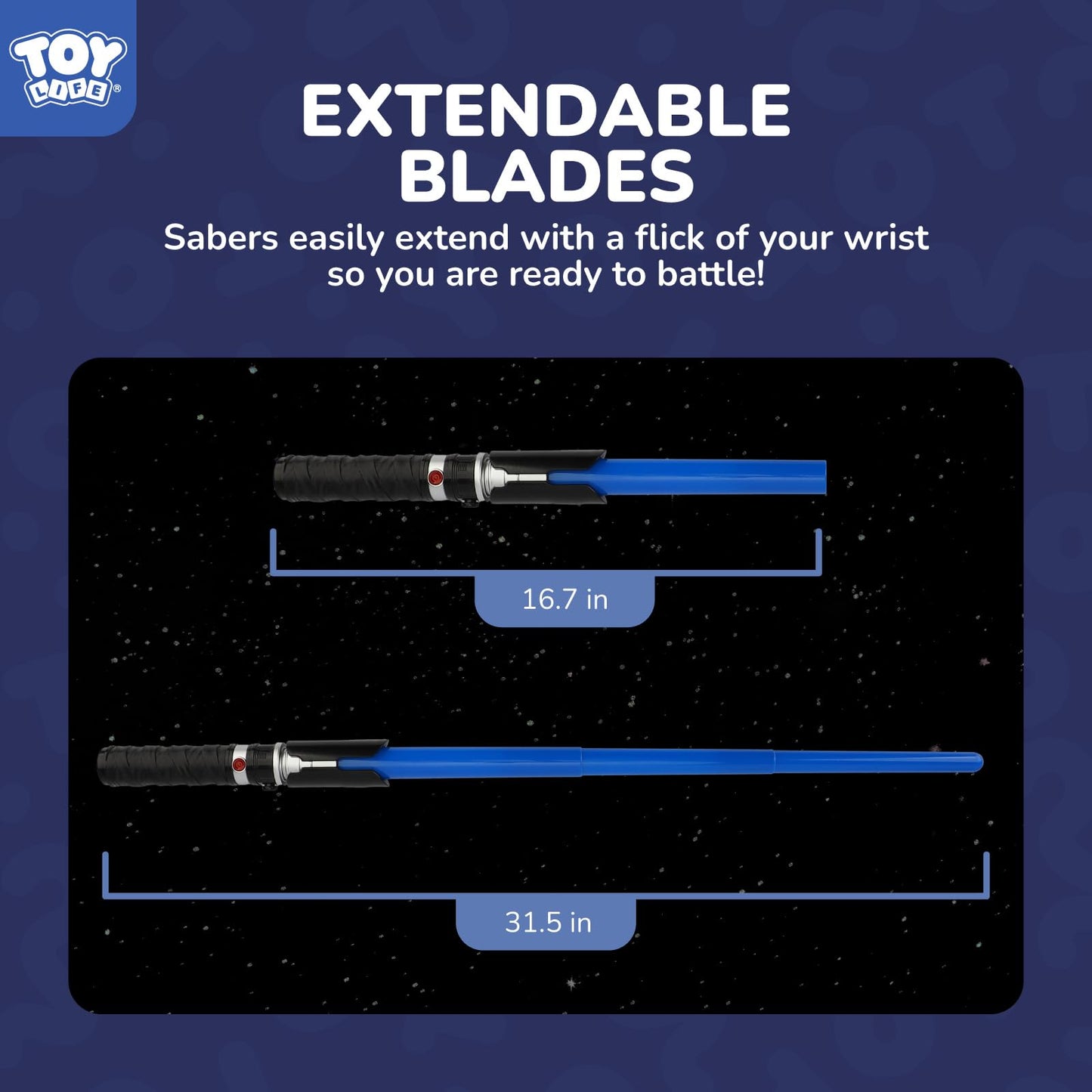 TOY Life 2 in 1 Light Up Saber Blue & Red – Dual LED Lightsaber Set for Kids