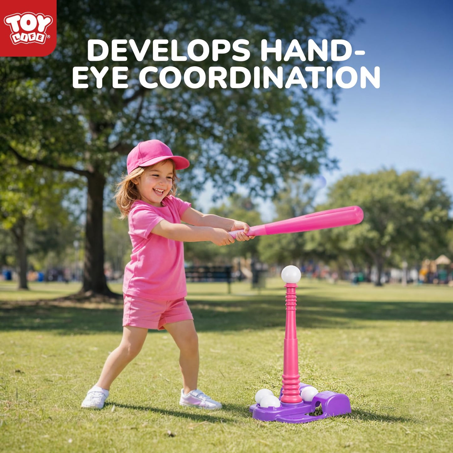 TOY Life T Ball Set for Kids 3-5 & 5-8 – Tee Ball Set with Glove & Balls