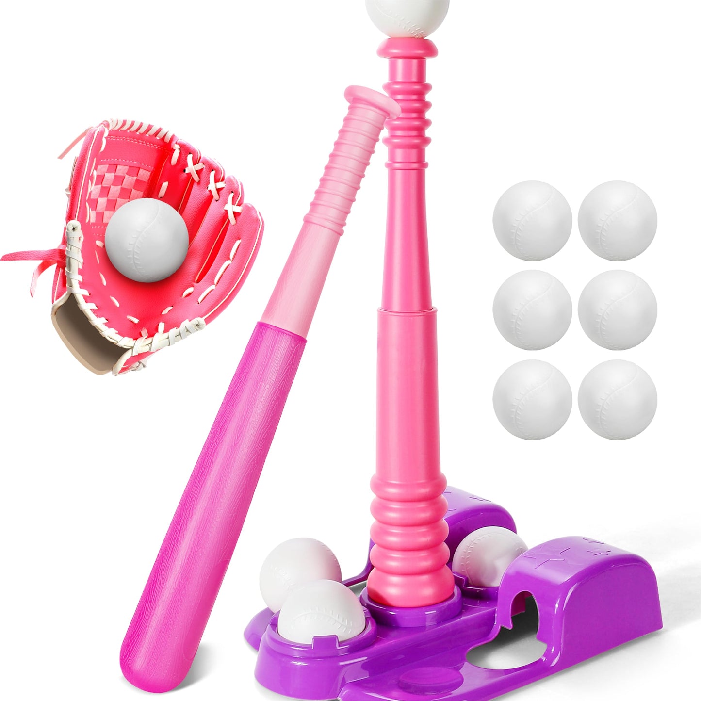 TOY Life T Ball Set for Kids 3-5 & 5-8 – Tee Ball Set with Glove & Balls