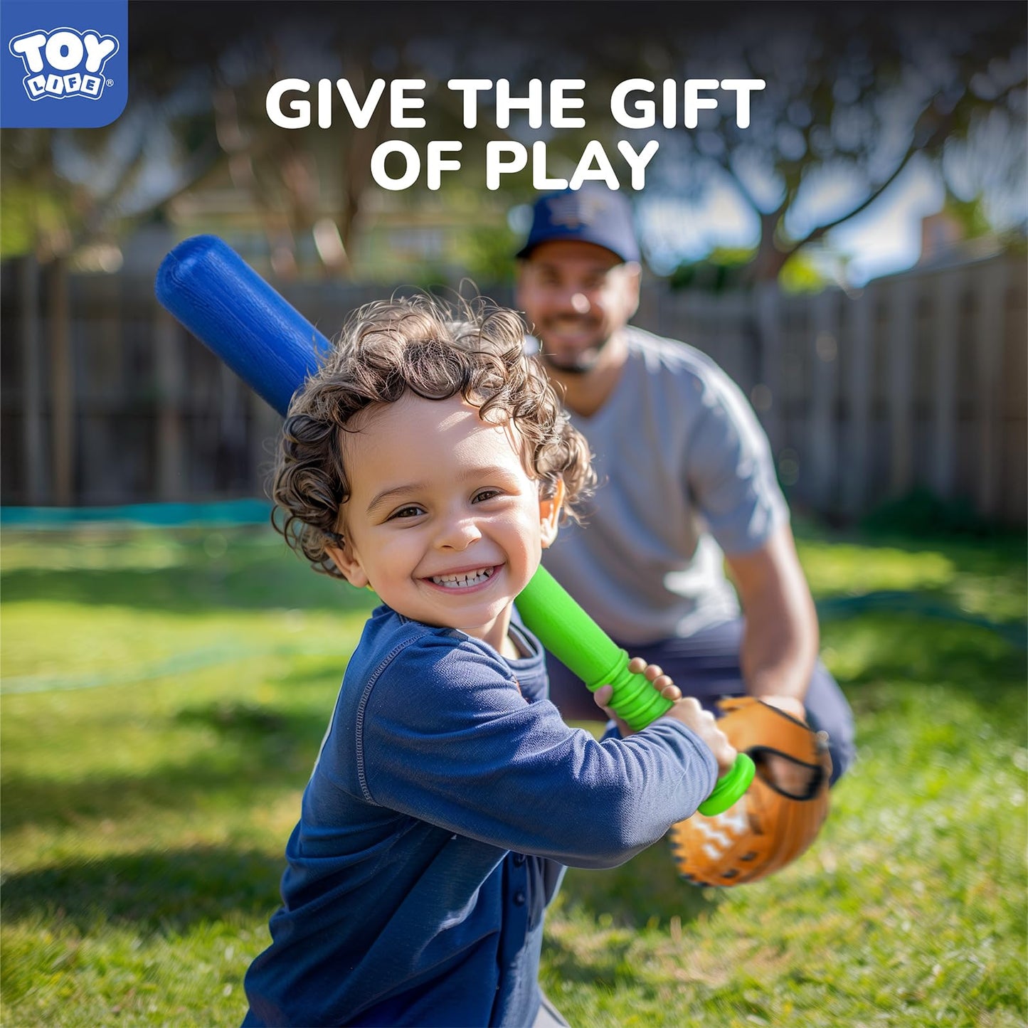 TOY Life Tball Set for Kids 3-12 — Bat, Tee, Glove, 6 Balls, Outdoor Tee Ball Toy