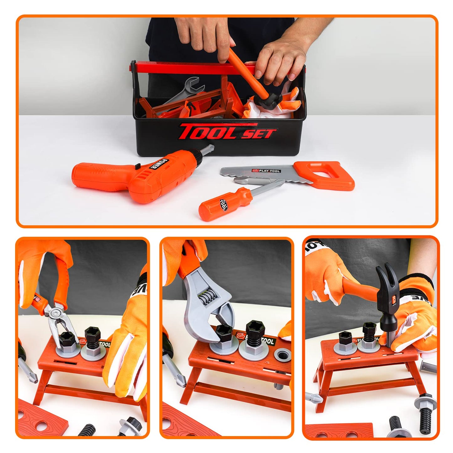 TOY Life Kids Tool Set for Boys 4-6 — Belt, Drill & Learning Construction Toys