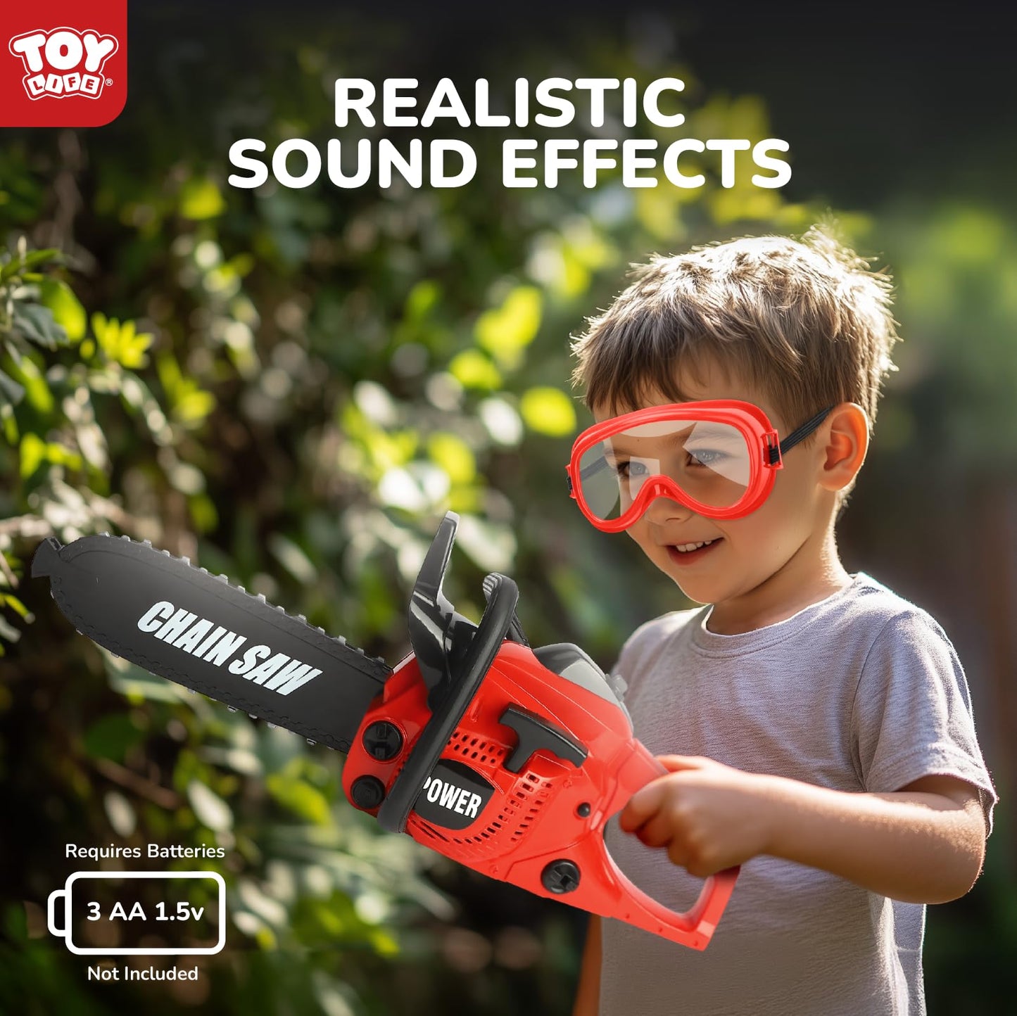 TOY Life Toy Chainsaw Kids Tool Set - Realistic Pretend Play for Ages 3-8