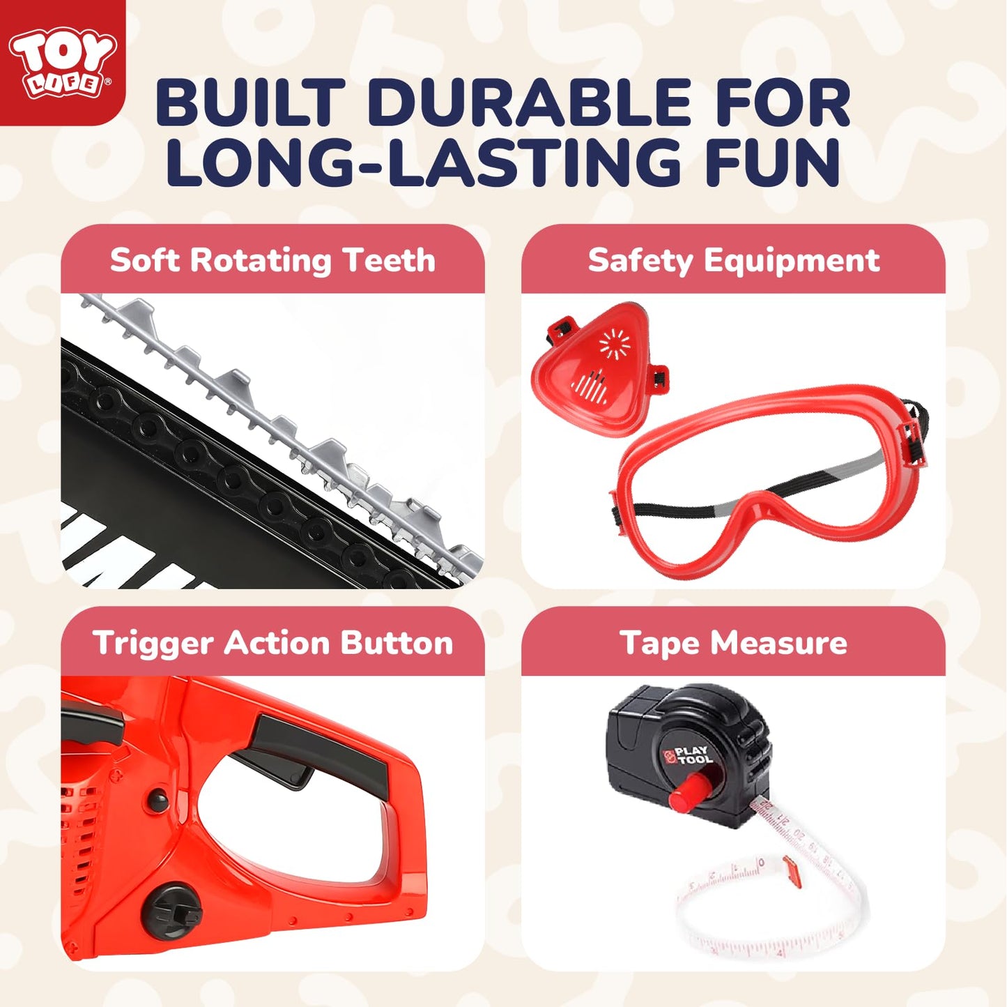 TOY Life Toy Chainsaw Kids Tool Set - Realistic Pretend Play for Ages 3-8