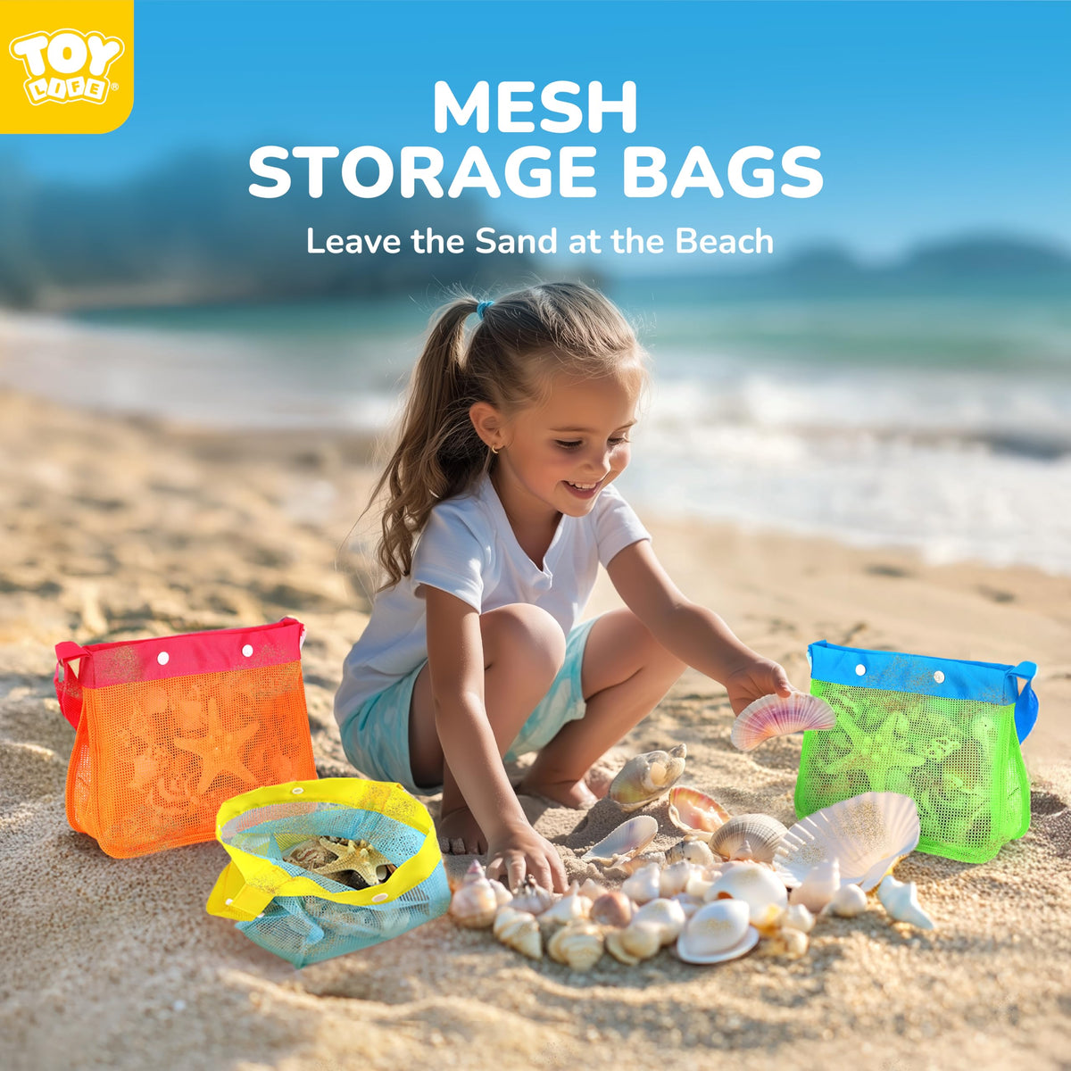 TOY Life Collapsible Beach Bucket Set – 3 Silicone Buckets, Shovels & Shell Bags