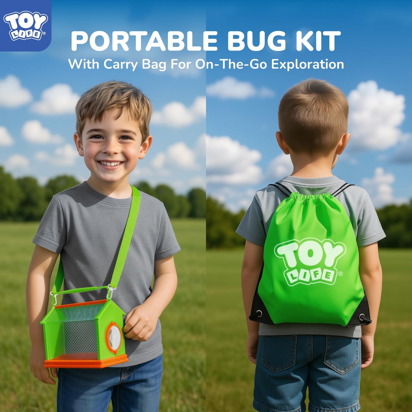 TOY Life Bug Catcher Kit for Kids – Outdoor Explorer Set with Net, Magnifier, Binoculars