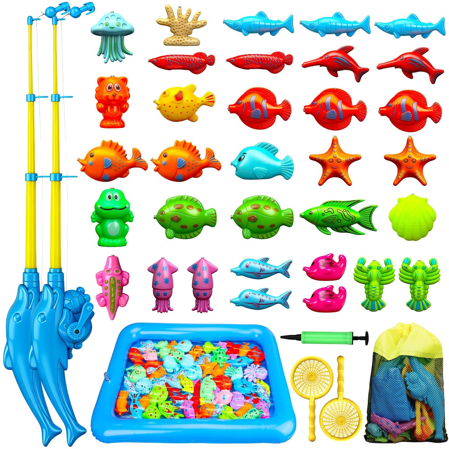 TOY Life 2-Player Magnetic Fishing Game for Kids 3-5 – Bath & Pool Toy