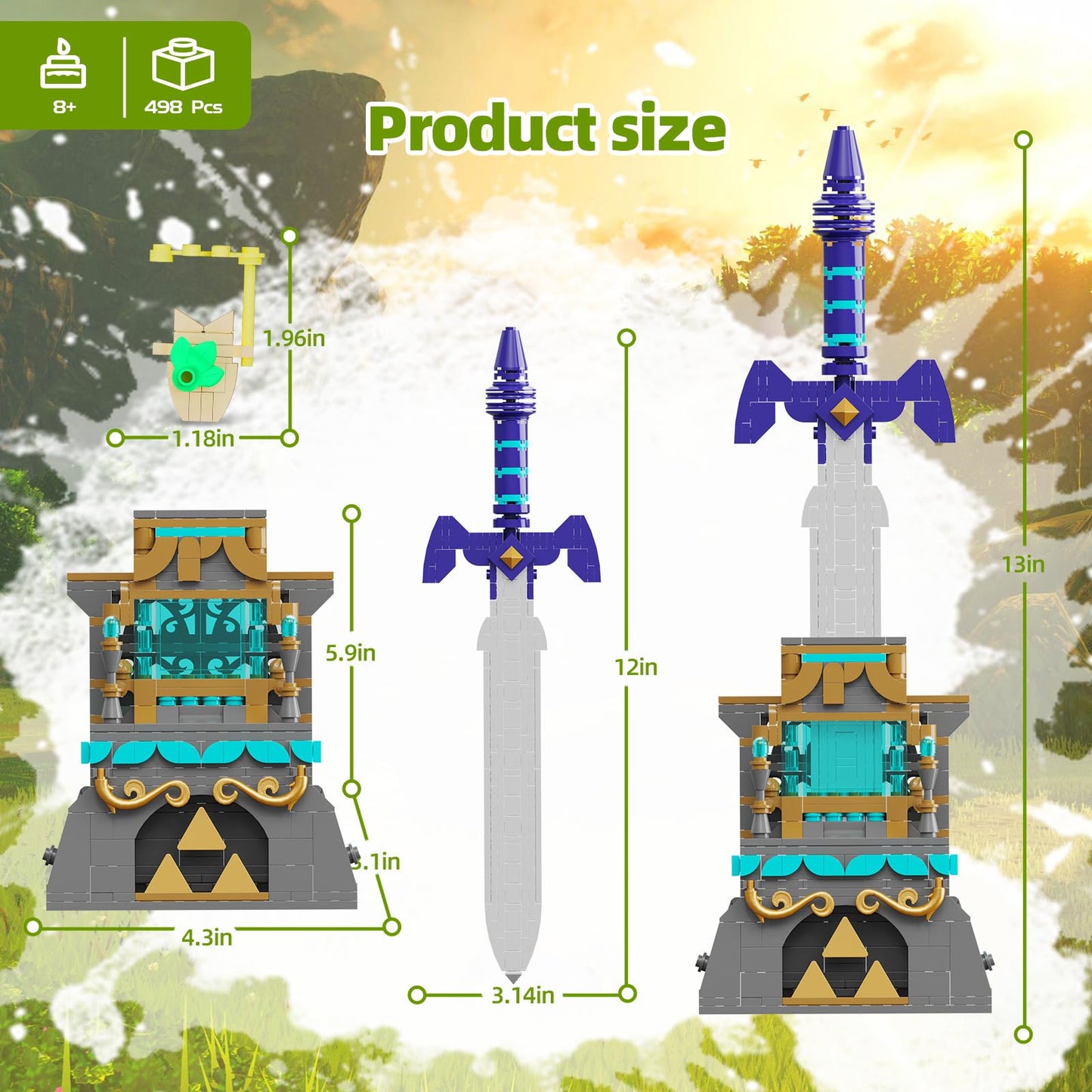 TOY PLAYER BOTW Master Sword Glowing Building Block Set – 498 PCS